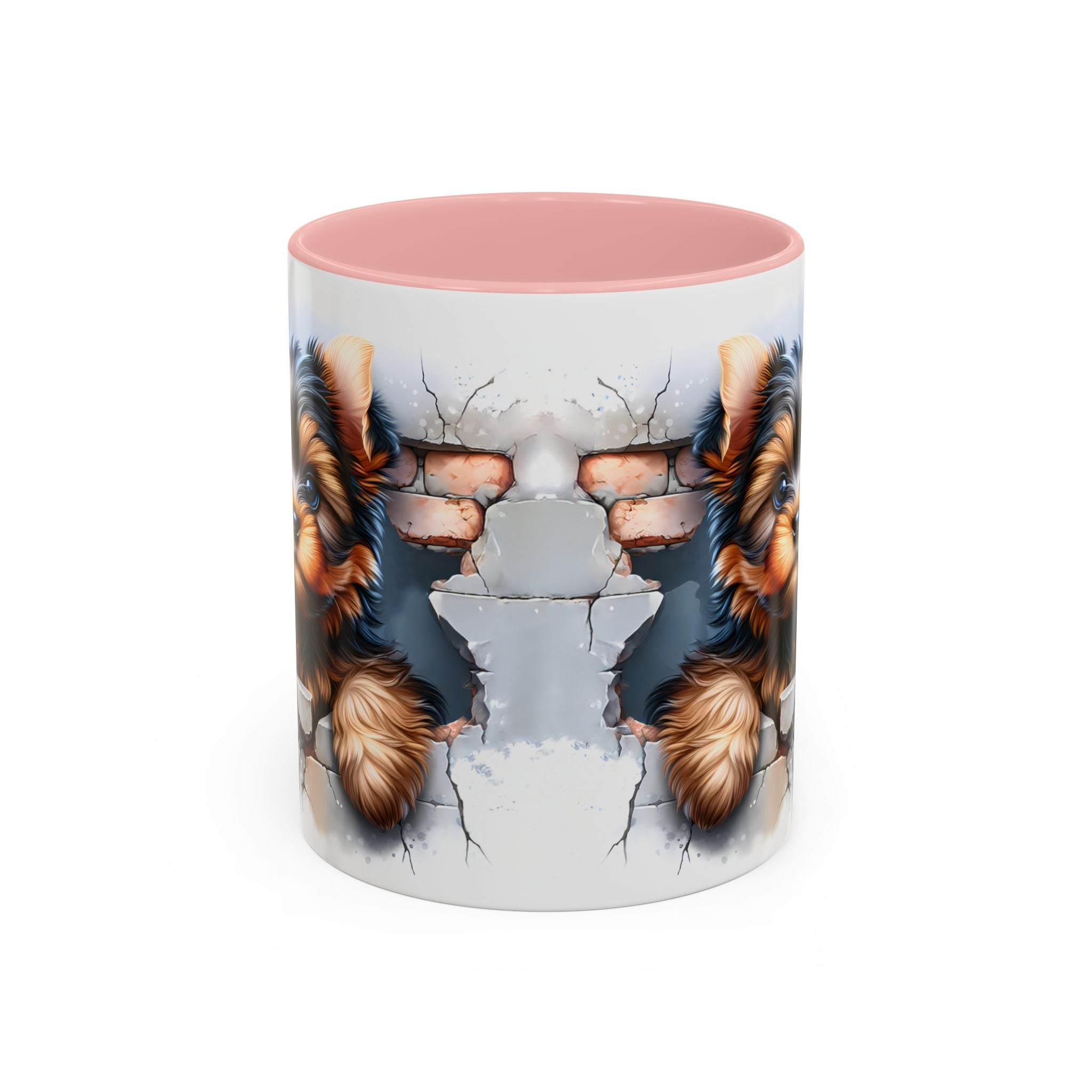 Cute Dog Peeking Coffee Mug, Pet Lover Gift, Yorkshire Terrier Mug, Animal Lover Coffee Cup, Dog-Themed Drinkware, Doggie Mug