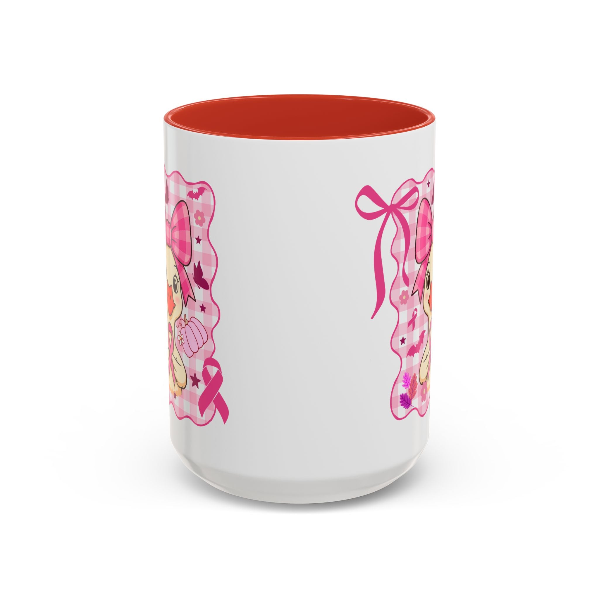 Pink Ribbon Duck Coffee Mug for Breast Cancer Awareness, Cute Gift for Her, Supportive Breast Cancer Mug, Unique Coffee Cup, Holiday Present