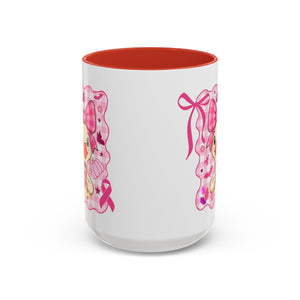 Pink Ribbon Duck Coffee Mug for Breast Cancer Awareness, Cute Gift for Her, Supportive Breast Cancer Mug, Unique Coffee Cup, Holiday Present