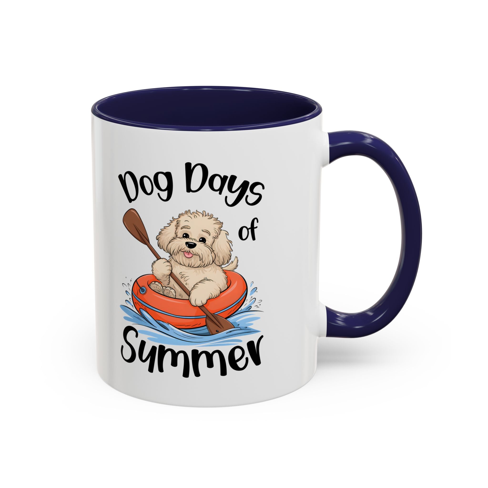 Dog Days of Summer Coffee Mug, Cute Dog Mug, Pet Lover Gift, Summer Vibes, Beach Decor, Fun Pet Cup, Canoeing Dog Design