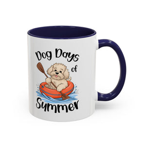 Dog Days of Summer Coffee Mug, Cute Dog Mug, Pet Lover Gift, Summer Vibes, Beach Decor, Fun Pet Cup, Canoeing Dog Design