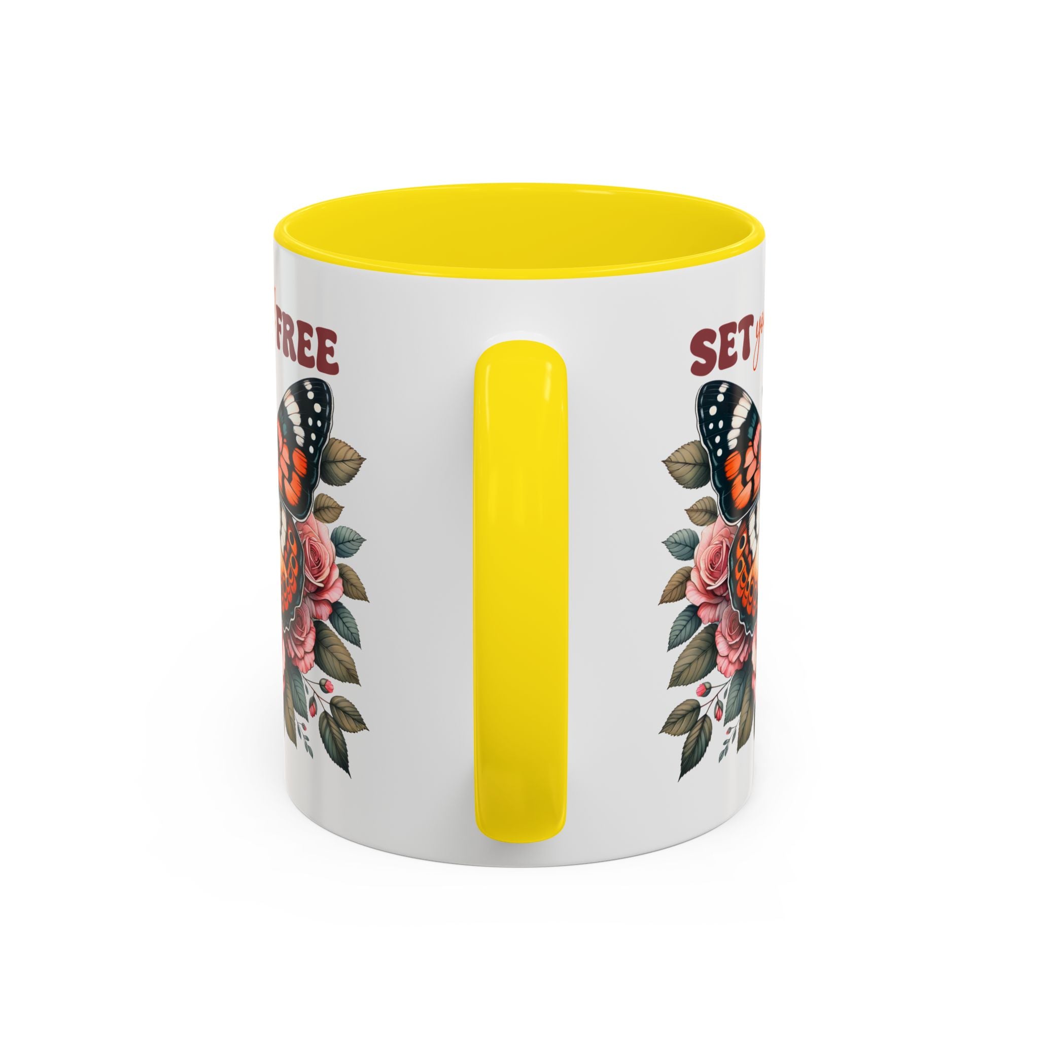 Butterfly Inspiring Coffee Mug - Set Yourself Free positive vibe mental health freedom