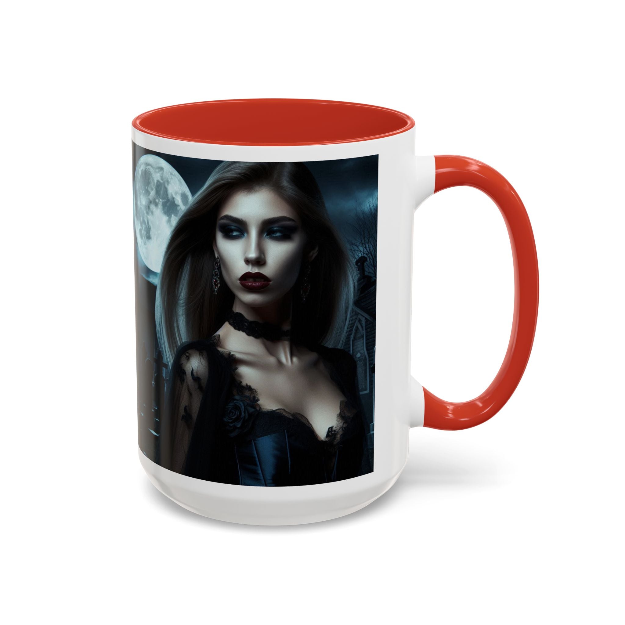 sexy young woman vampire Gothic Moonlit Accent Coffee Mug - 11 or 15oz
