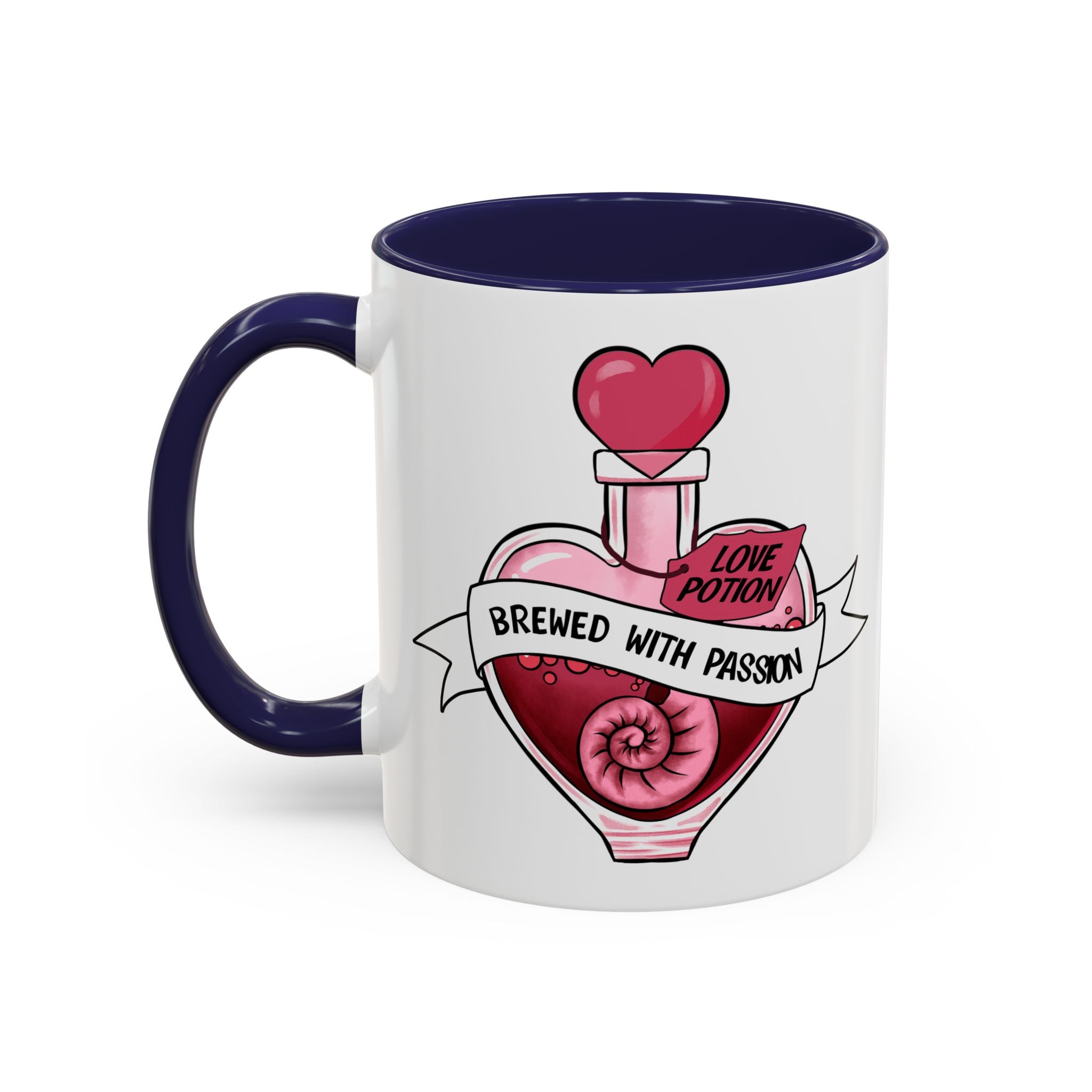 Coffee Mug - 'Brewed With Passion' Love Potion Accent Mug (11/15oz) anti valentine
