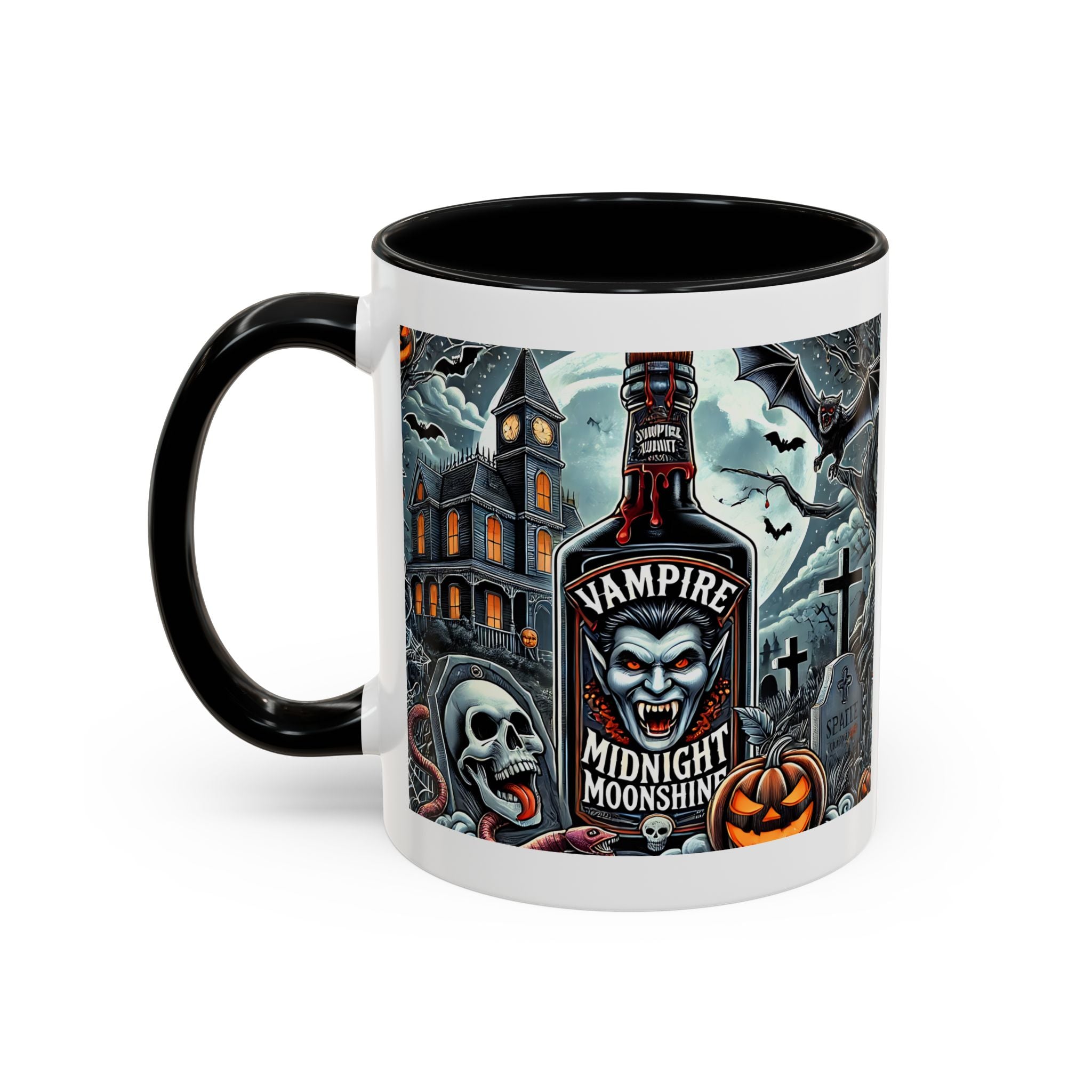 Gothic vampire Halloween Coffee Mug, Spooky Decor, Skull Design, Gift for Horror Lovers,  Party Essential, Unique Drinkware