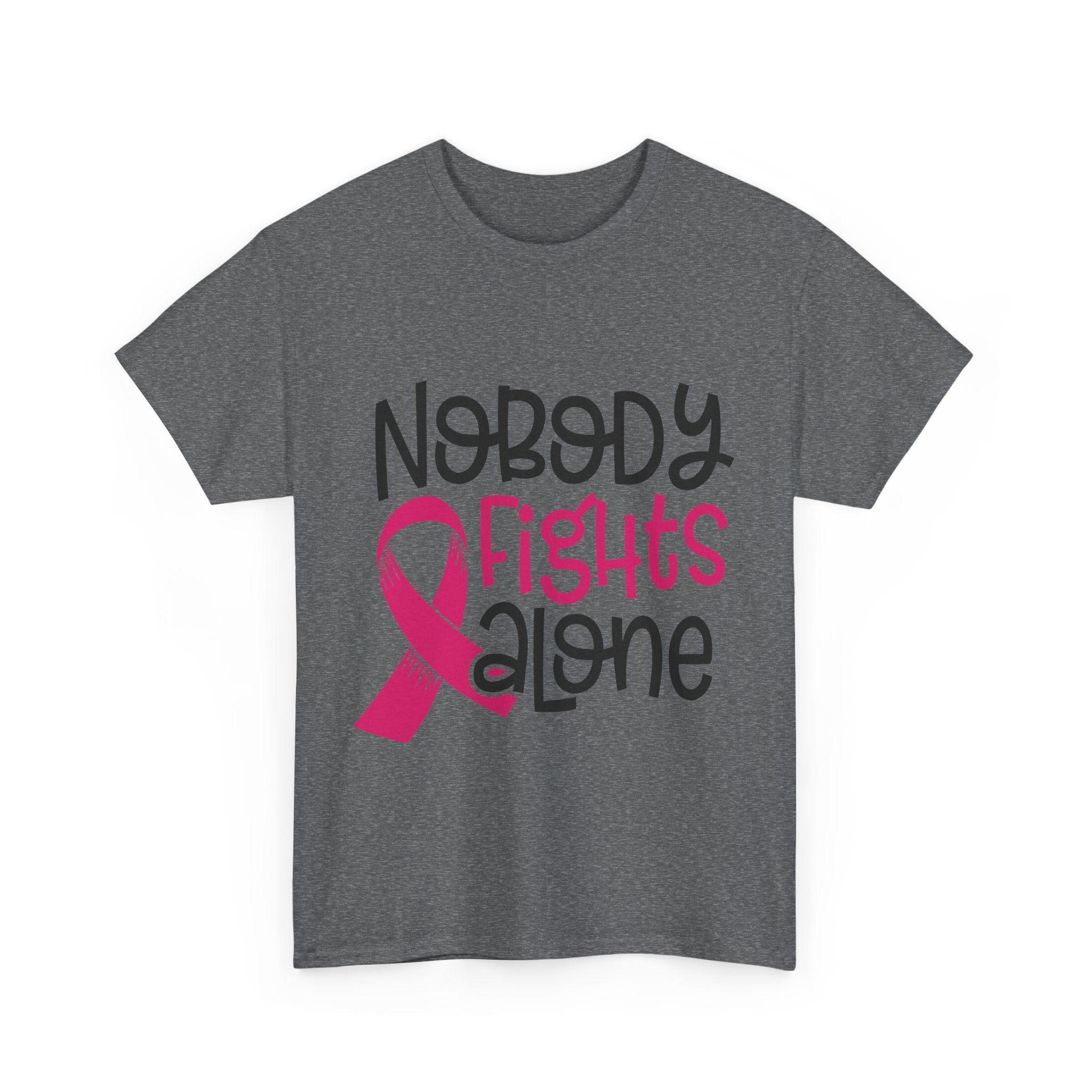 Empowering Awareness Tee - Nobody Fights Alone, Unisex Cotton T-Shirt, Supportive Gift, Breast Cancer Awareness, Inspirational Shirt