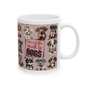 Puppy Love coffee Mug – Adorable Dog-Themed Coffee Cup, Gift for Dog Lovers, Pet Parent Mug, Cute Animal Décor, Birthday Present