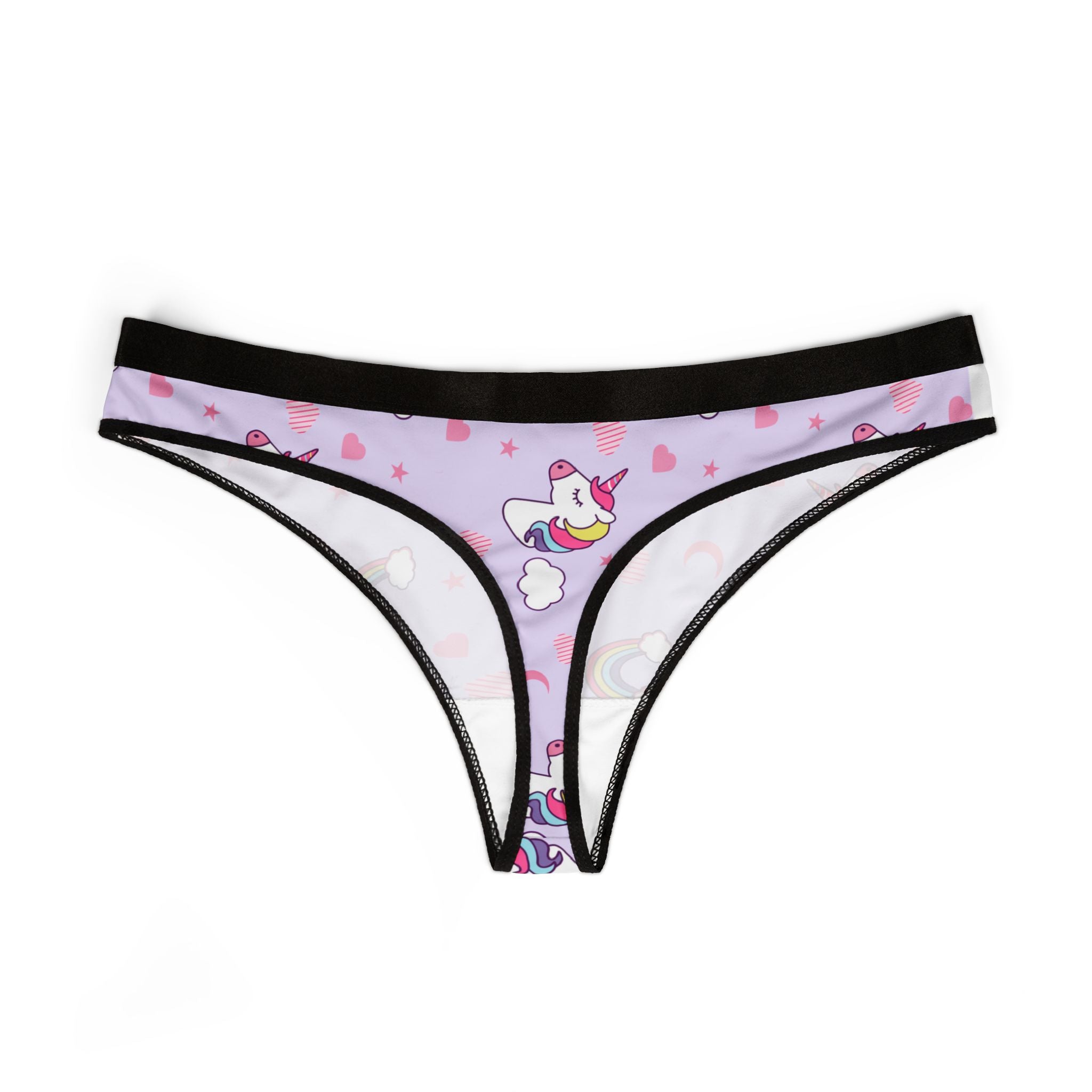 pink unicorn Women's Thongs (AOP) sexy