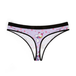 pink unicorn Women's Thongs (AOP) sexy