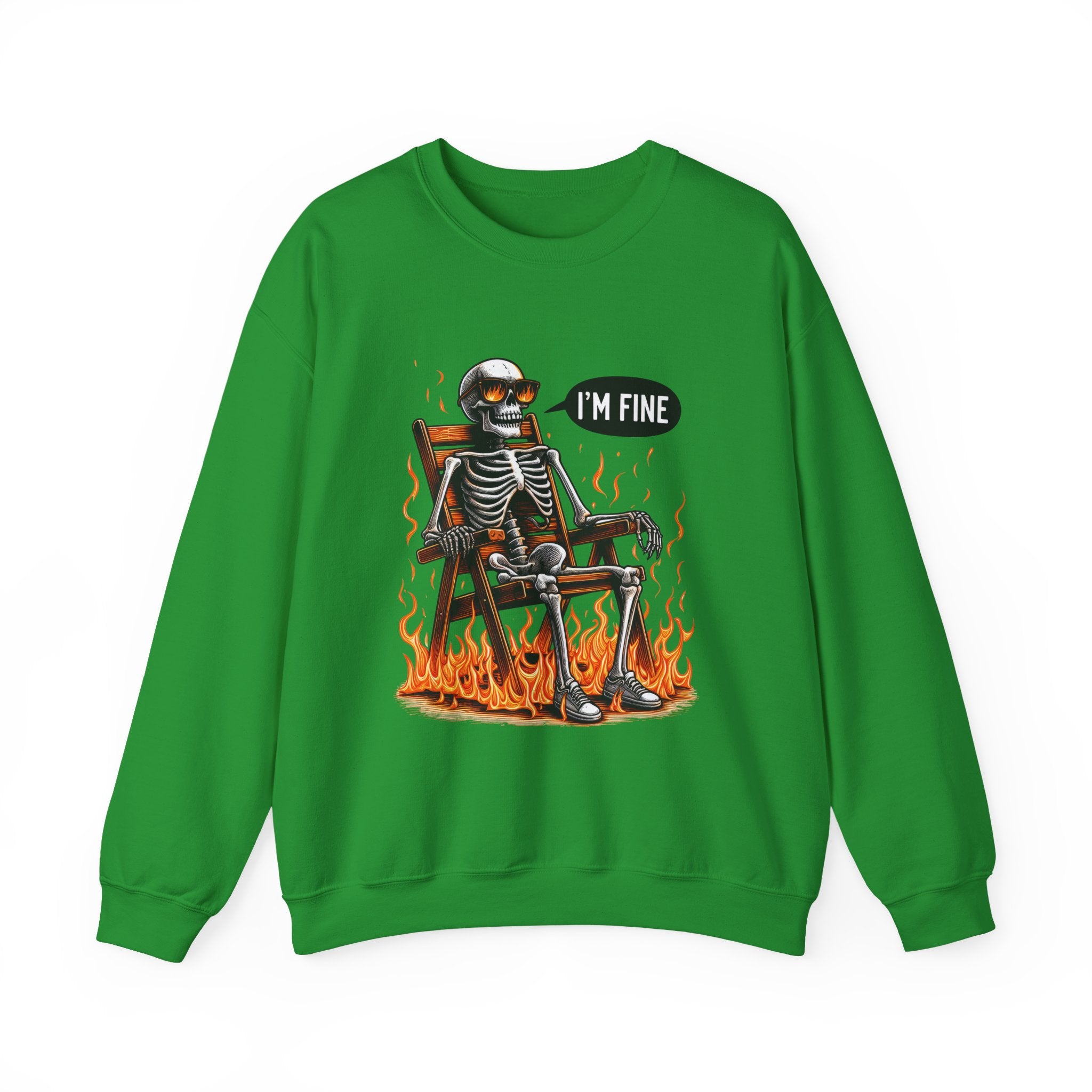 Chill Vibes Skeleton Sweatshirt, Unisex Crewneck, Perfect for Halloween, Casual Wear, Gift for Friends, Cozy Lounge Wear