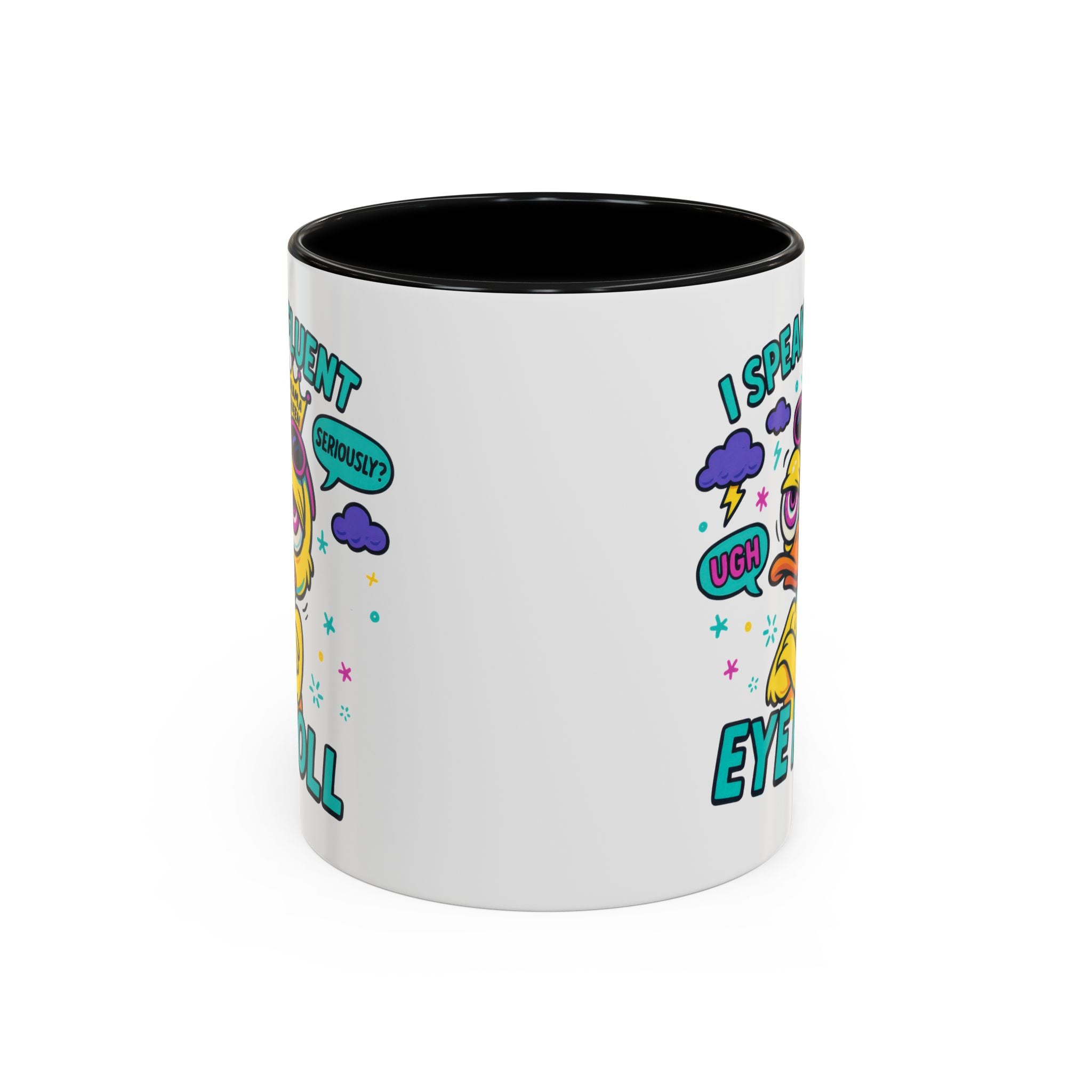 attitude Sassy Eye Roll Coffee Mug,  for Coffee Lovers, Gift for Friends, Quirky Tea Mug, Humor  Cute Kitchen Decor