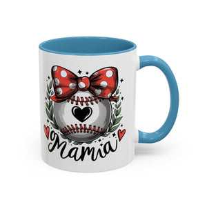 Mama's Accent Coffee Mug | Baseball & Heart Design | Gift for Mom, Mother's Day, Birthday, Coffee Lovers, Baseball Fans