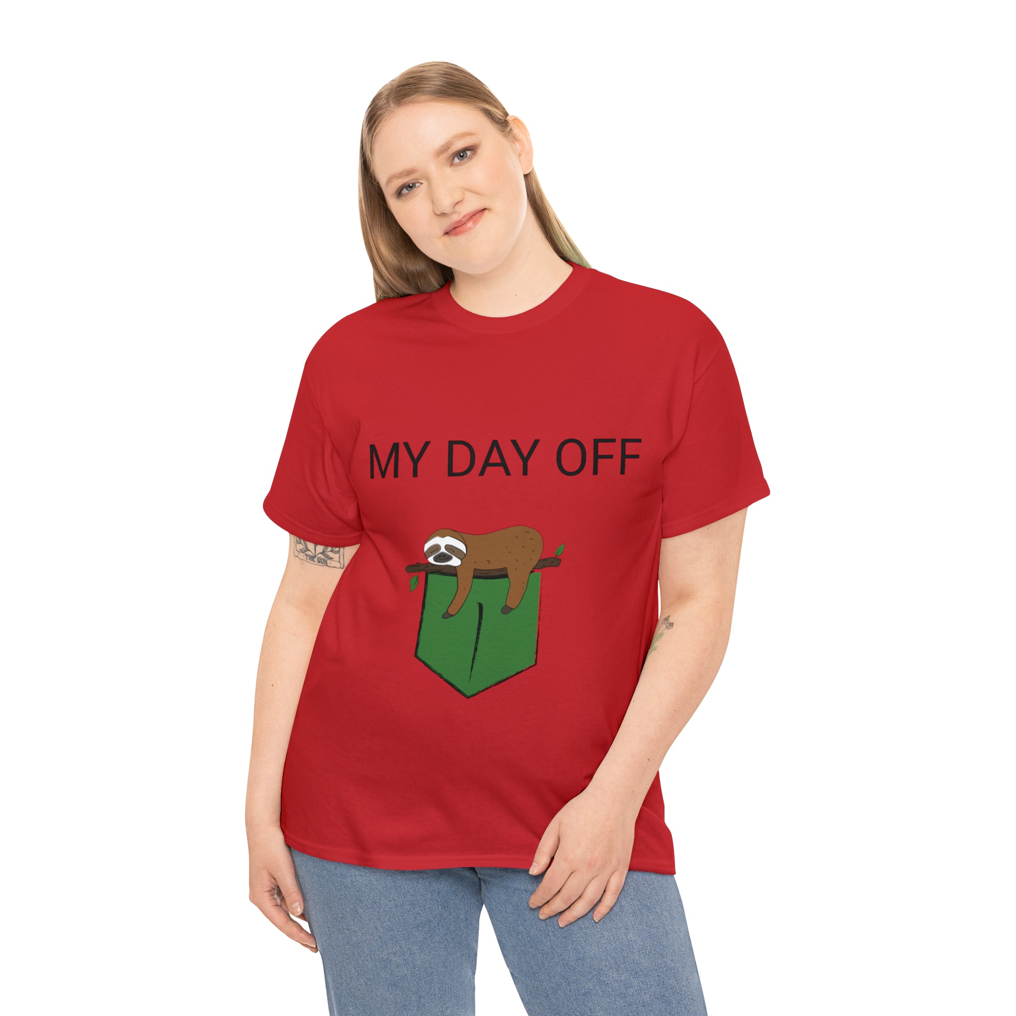 Lazy my day off  Unisex Heavy Cotton Tee funny humor t shirt for men and women