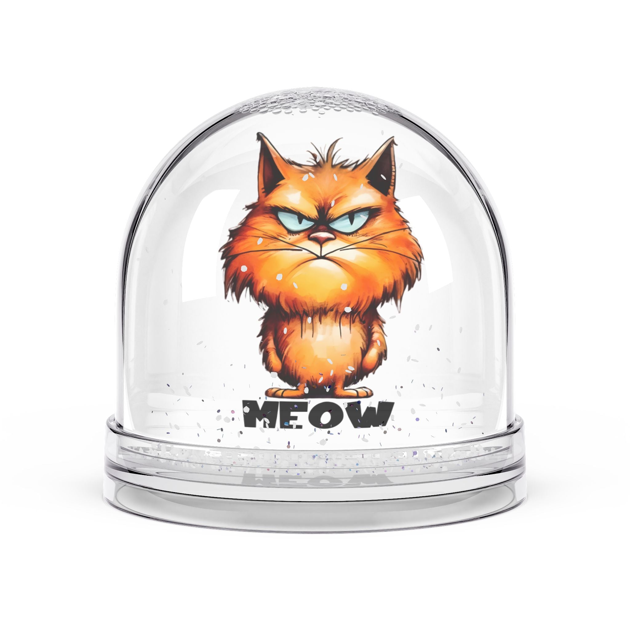 Meow Snow Globe, Cat Decor, Holiday Gift, Christmas Ornament, Cute Home Decoration, Pet Lover Gift