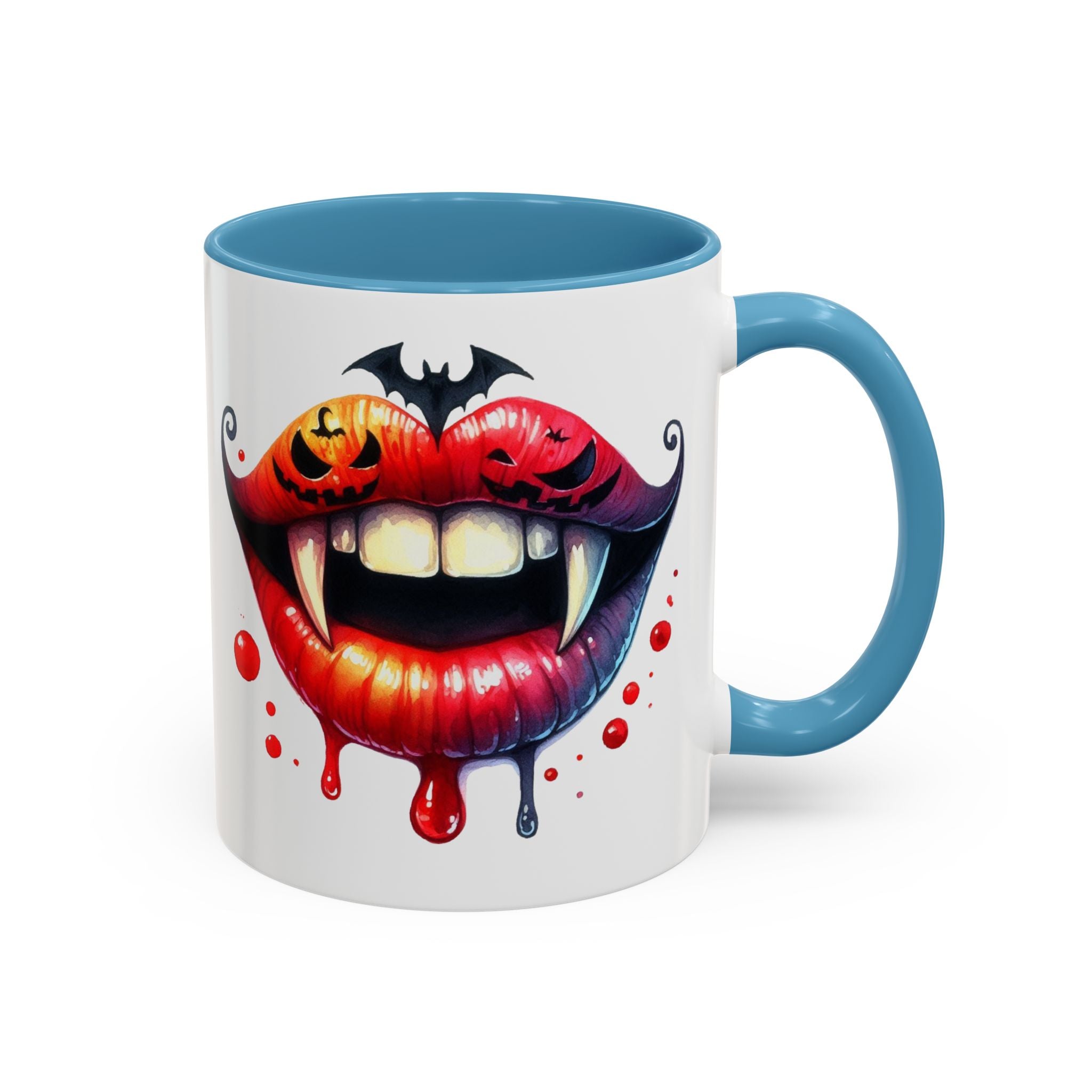 Halloween Vampire Coffee Mug, Spooky Drinkware, Goth Kitchen Decor, Pumpkin Mug, Horror Lover Gift