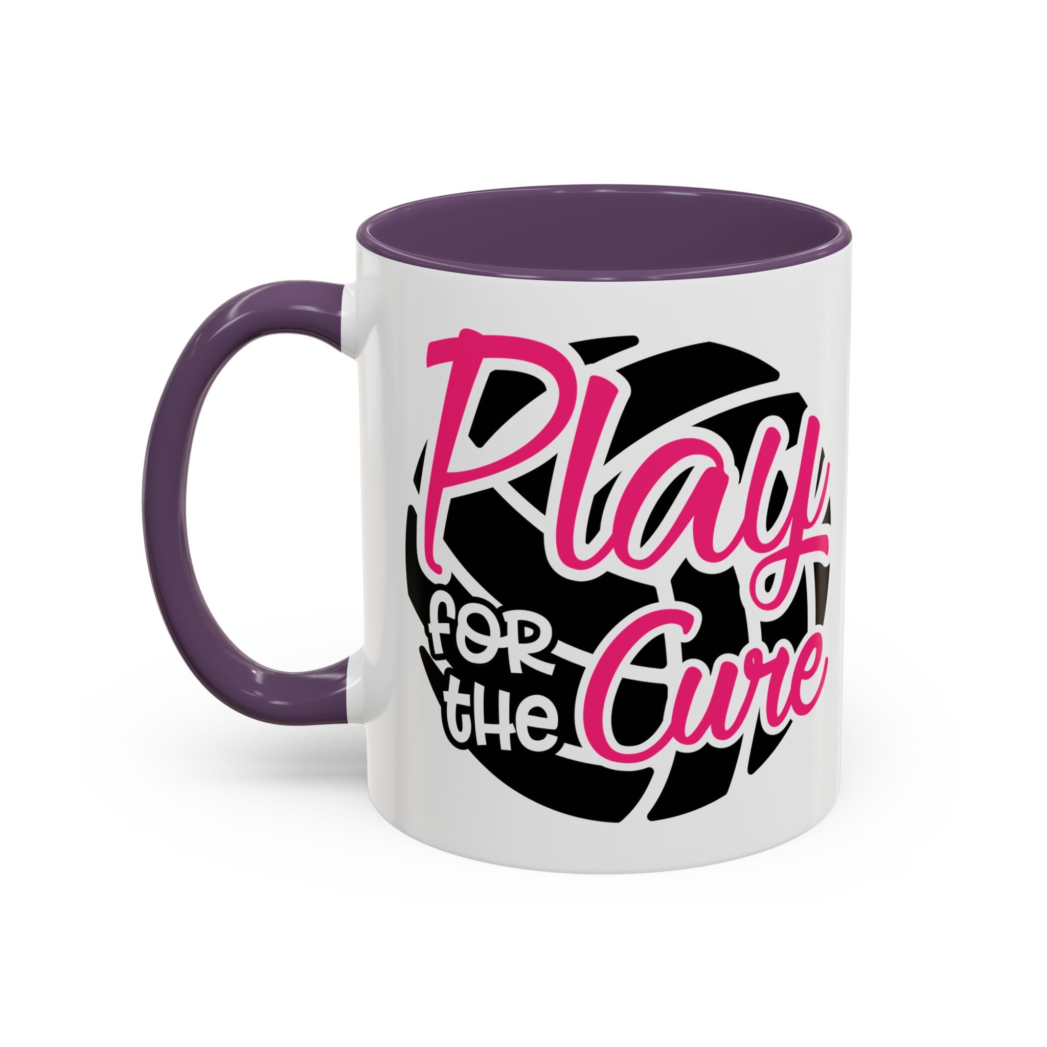Volleyball  Coffee Mug, Play for the Cure Cup, Sports Gift , Athletes, Cancer Awareness, Inspirational Mug