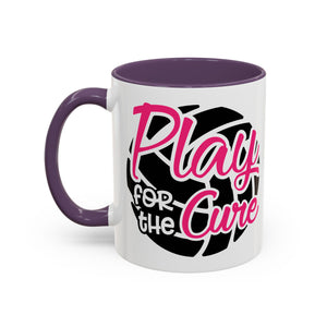 Volleyball  Coffee Mug, Play for the Cure Cup, Sports Gift , Athletes, Cancer Awareness, Inspirational Mug