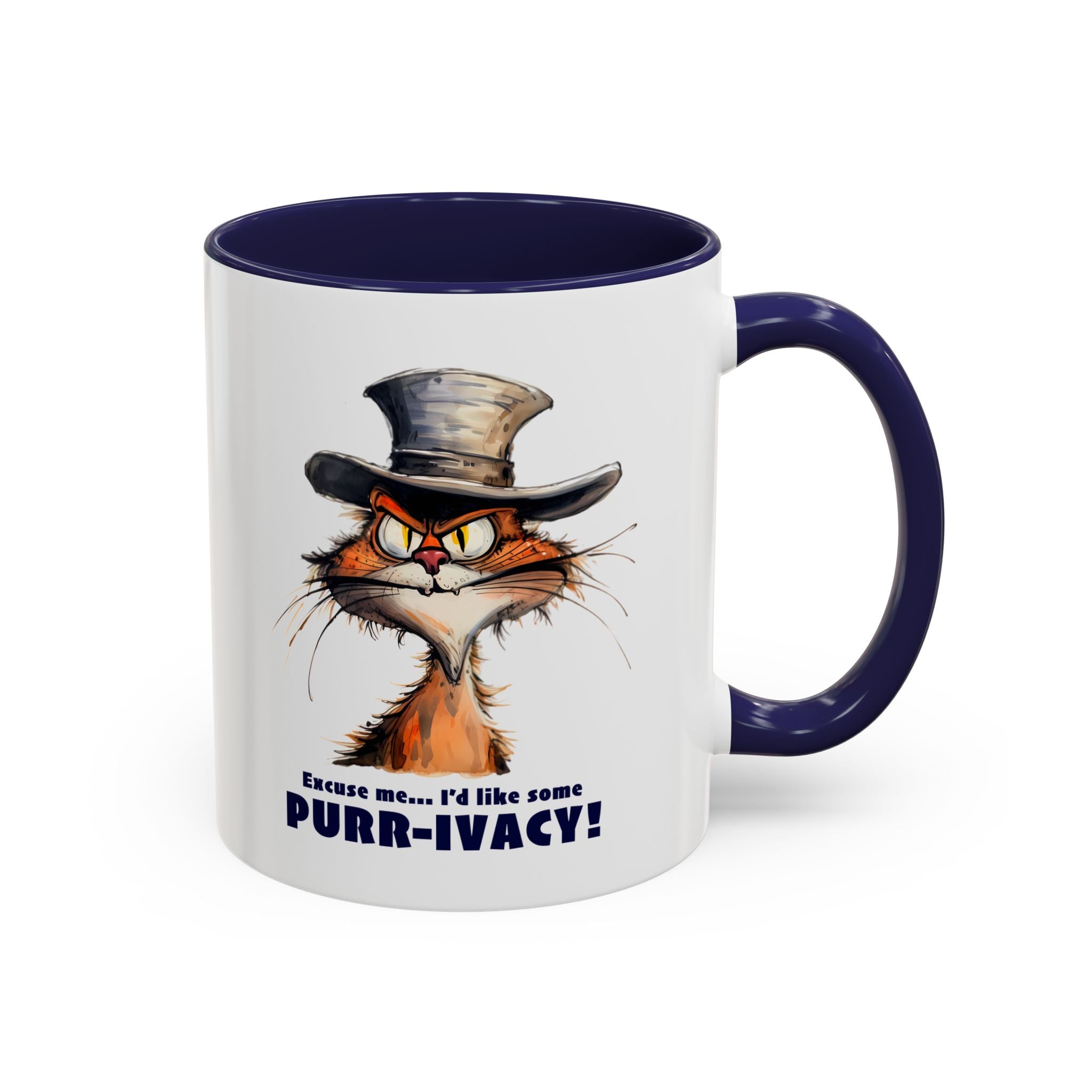 Funny Cat Coffee Mug - Purr-ivacy & Puppy Humor, Gifts for Cat Lovers, Home Office Accessories, Birthday, Pet Owner Mug