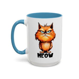 Funny grumpy  Cat Accent Coffee Mug - Perfect Gift for Cat Lovers, Meow Mug, Pet Owner Present, Caffeine Fix, Novelty Drinkware