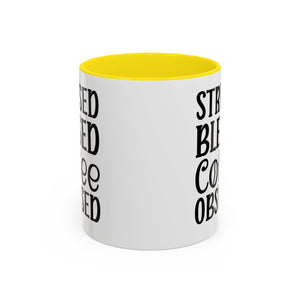 Stressed Blessed Coffee Obsessed Mug, Motivational Coffee Mug, Gift for Coffee Lovers, Funny Office Mug, Self-Care Gift Idea
