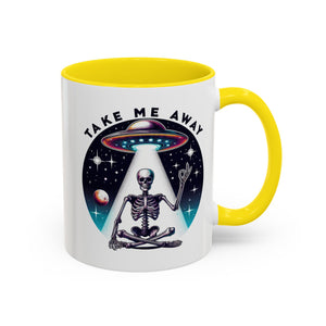 Galactic Skeleton Coffee Mug, Take Me Away Mug, Space-Themed Mug, Unique Gift for alien Lovers, Sci-Fi Cafe Mug