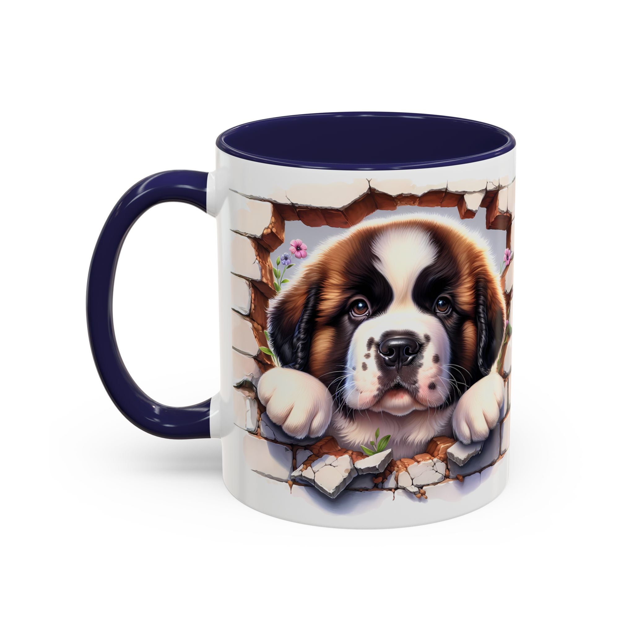 Cute Dog Breakthrough Accent Coffee Mug - Gift for Dog Lovers, Home Decor, Personalized Pet Mug, Puppy Lover's Kitchenware