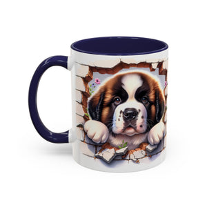 Cute Dog Breakthrough Accent Coffee Mug - Gift for Dog Lovers, Home Decor, Personalized Pet Mug, Puppy Lover's Kitchenware