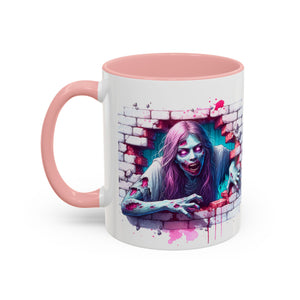 Spooky Zombie Accent Coffee Mug | Halloween Gift, Horror Decor, Unique Coffee Cup, Gothic Style, Zombie Art