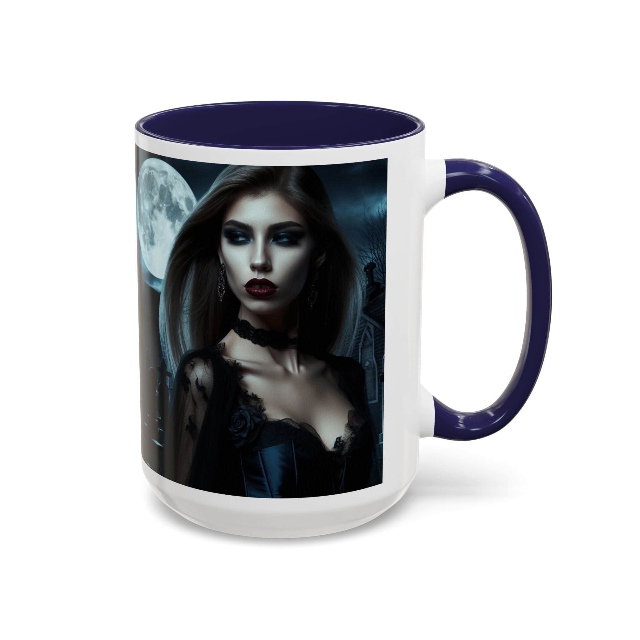 sexy young woman vampire Gothic Moonlit Accent Coffee Mug - 11 or 15oz