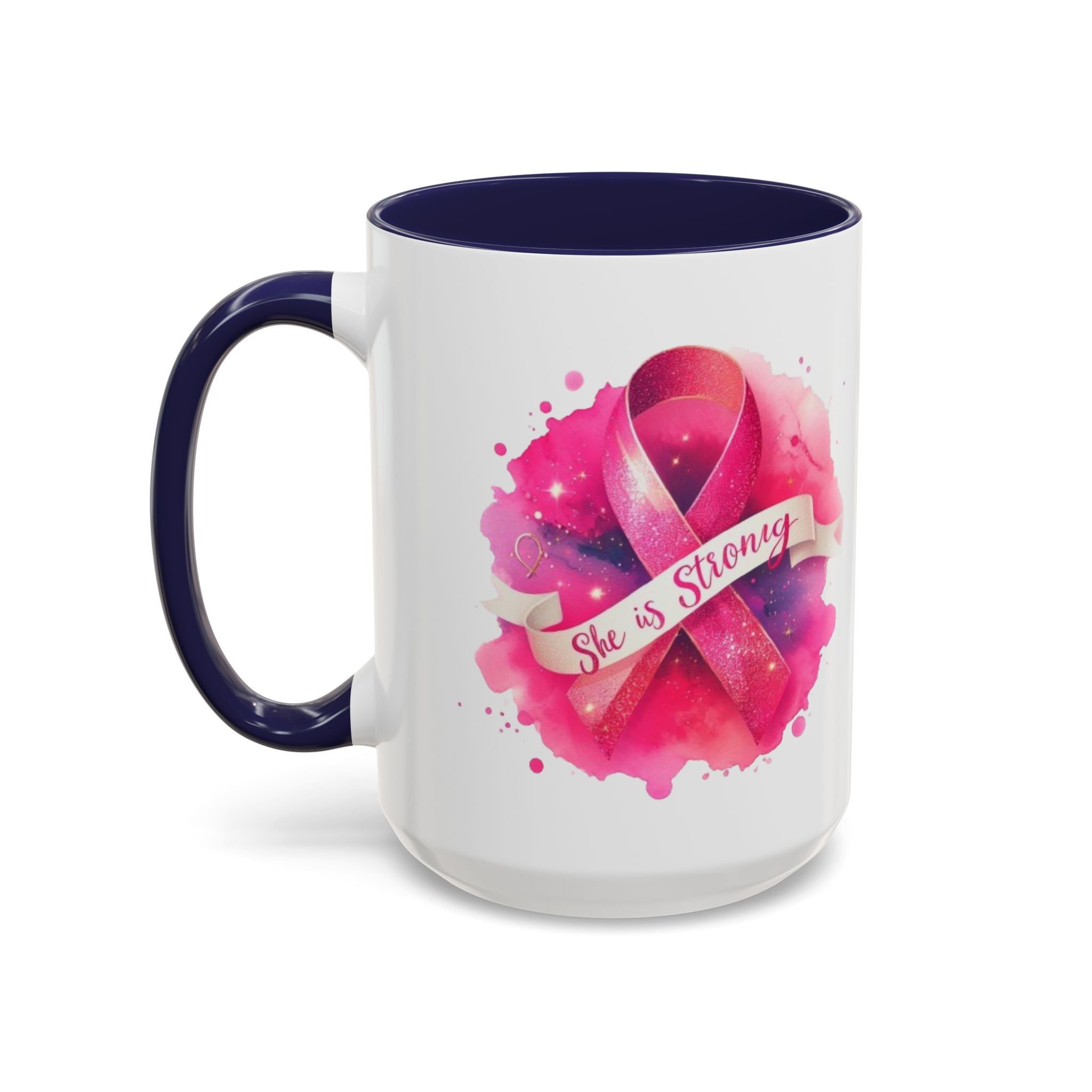 Empowering Pink Ribbon Coffee Mug | She is Strong | Gift for Cancer Awareness, Inspirational Drinkware, Office Mug, Motivational [...]