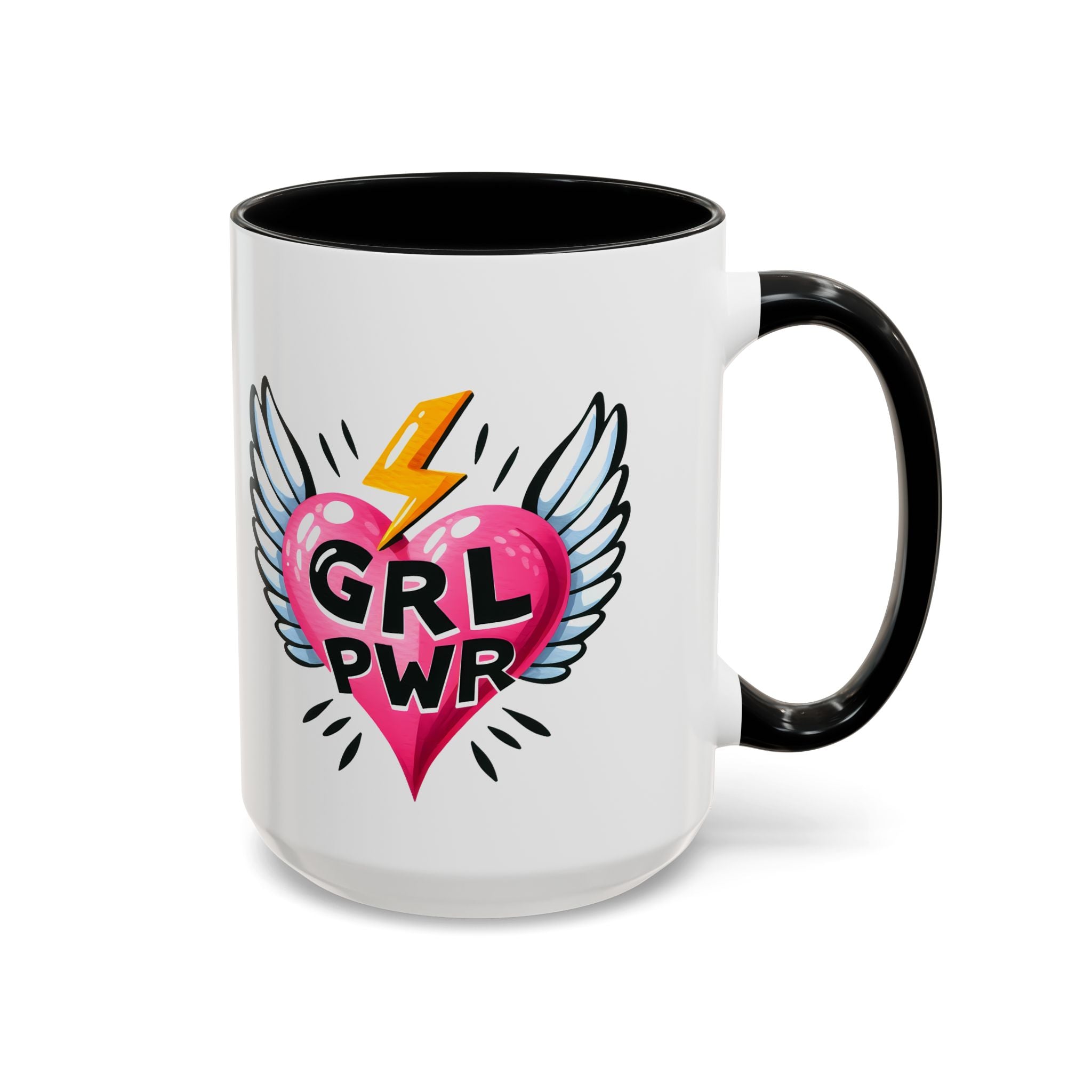 Empowering Heart Coffee Mug | Inspirational Gift for Women, GRL PWR Mug, Cute Kitchen Decor, Unique Friendship Gift, Motivational Coffee Cup