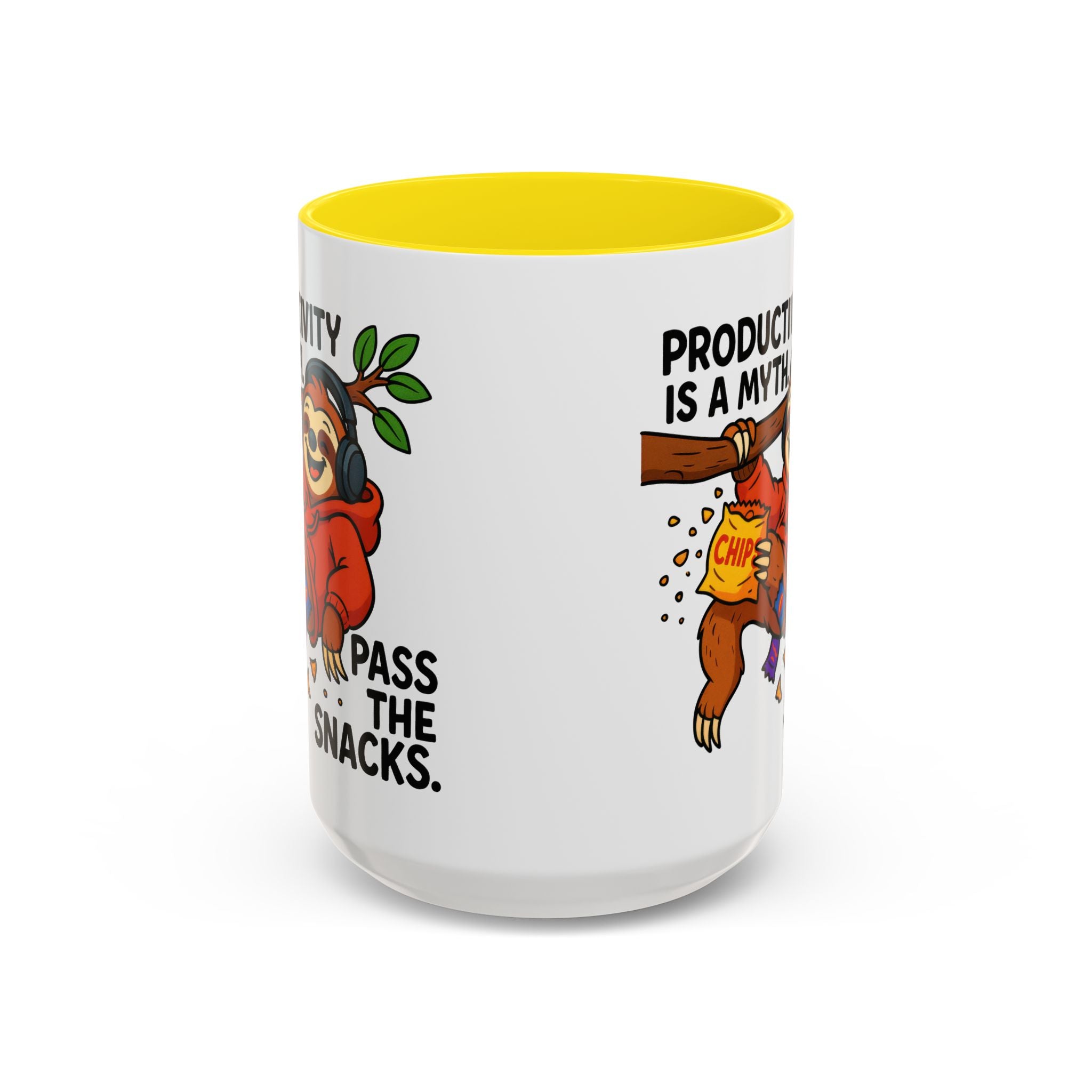 Funny Sloth Coffee Mug, Humor Mug Gift, Productivity Myth Mug, Cute Sloth Cup, Quirky Office Mug