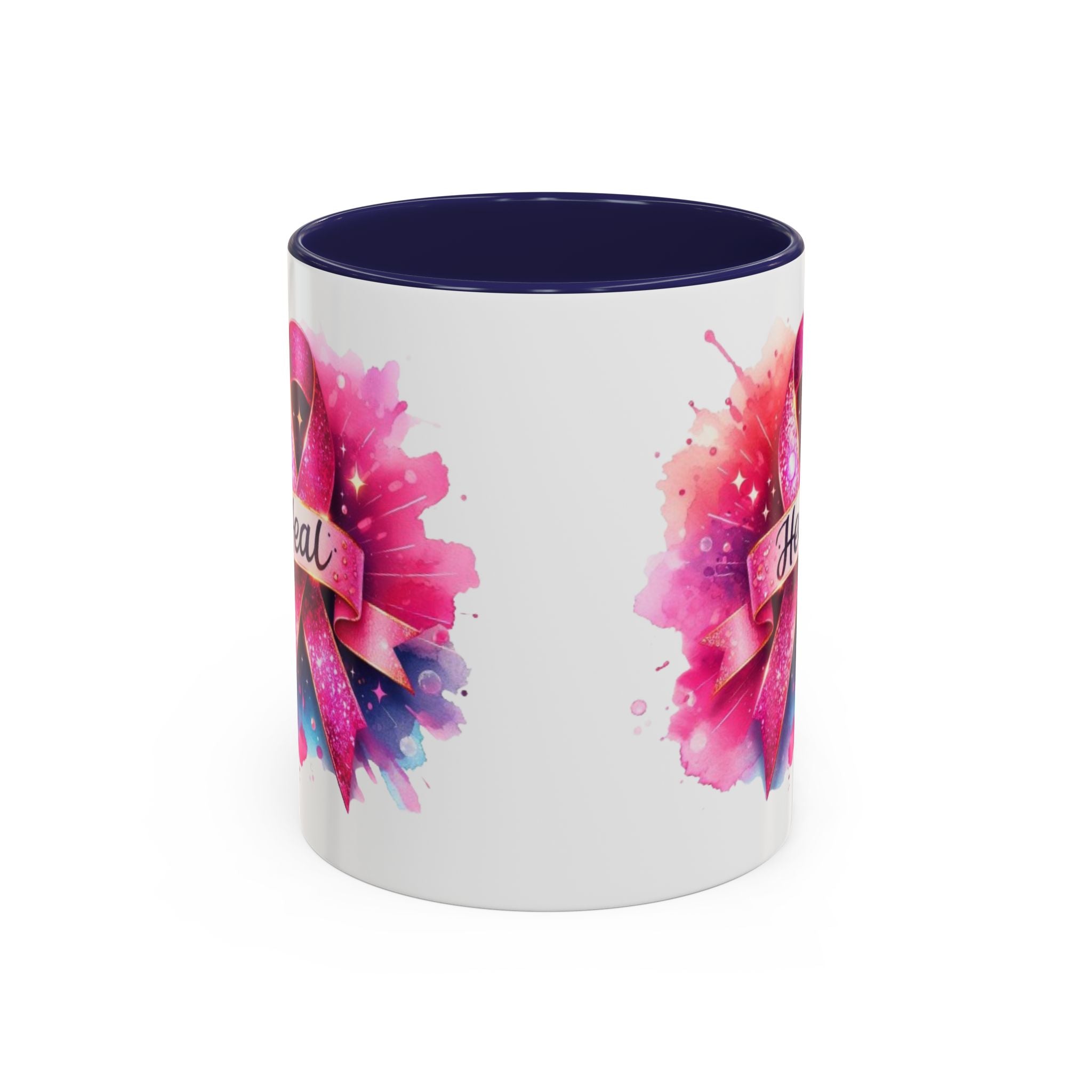 cancer awareness Inspirational Coffee Mug, Healing Ribbon Mug, Gift for Cancer Survivors, Motivational Drinkware, Support