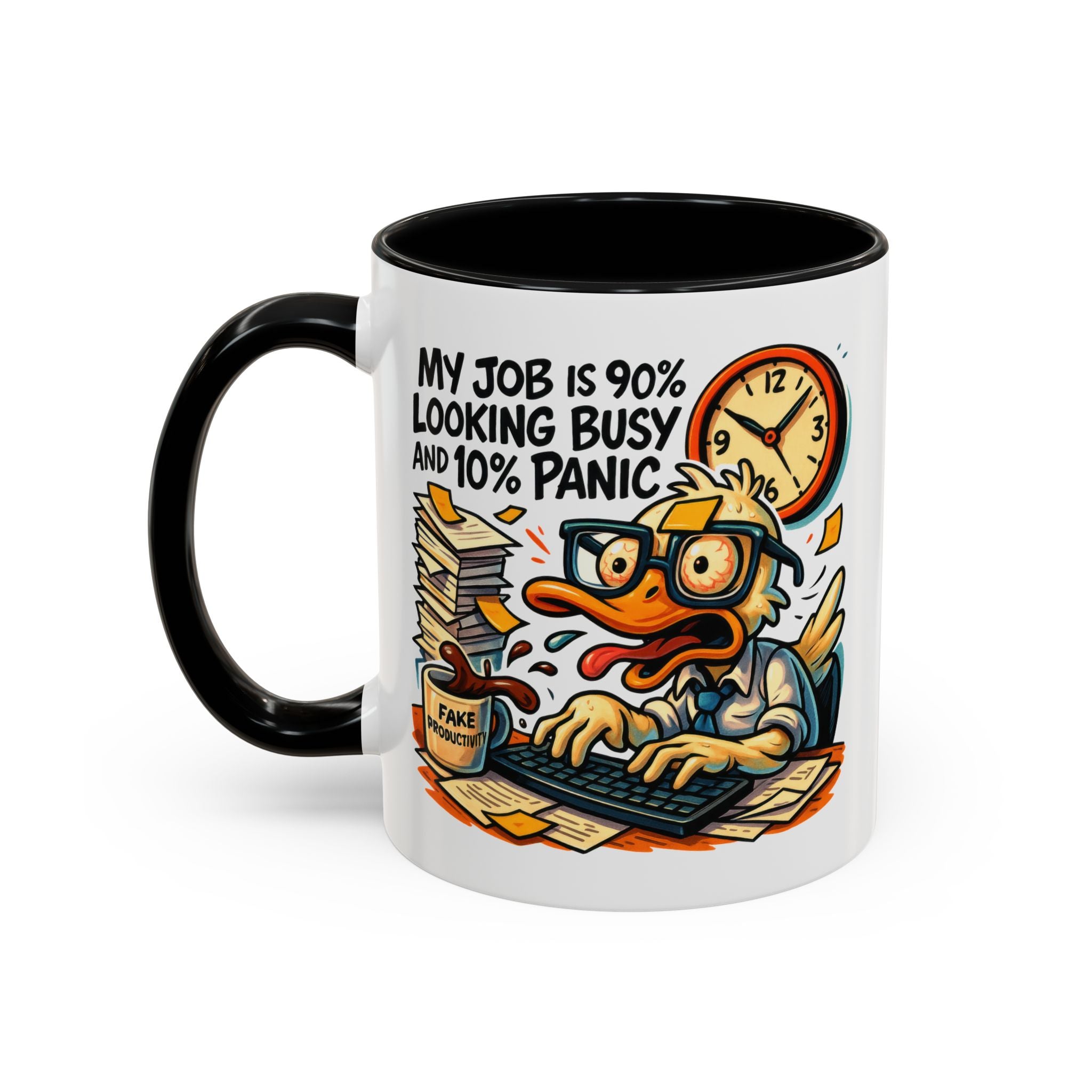 Funny Office Duck Coffee Mug | Perfect Gift for Office Workers, Desk Jokes, Humor, Funny Barista Mug, Creative Gift Idea