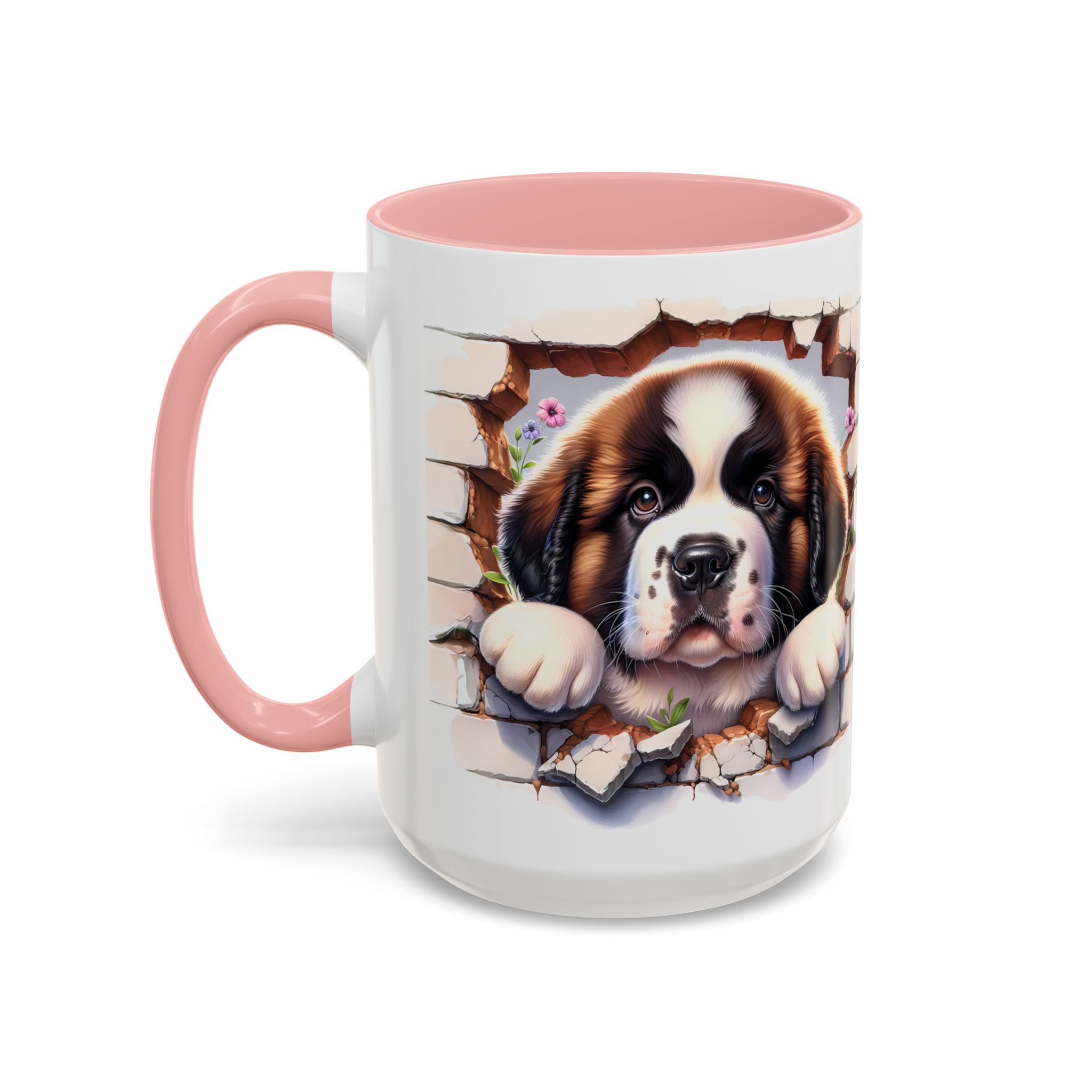 Cute Dog Breakthrough Accent Coffee Mug - Gift for Dog Lovers, Home Decor, Personalized Pet Mug, Puppy Lover's Kitchenware