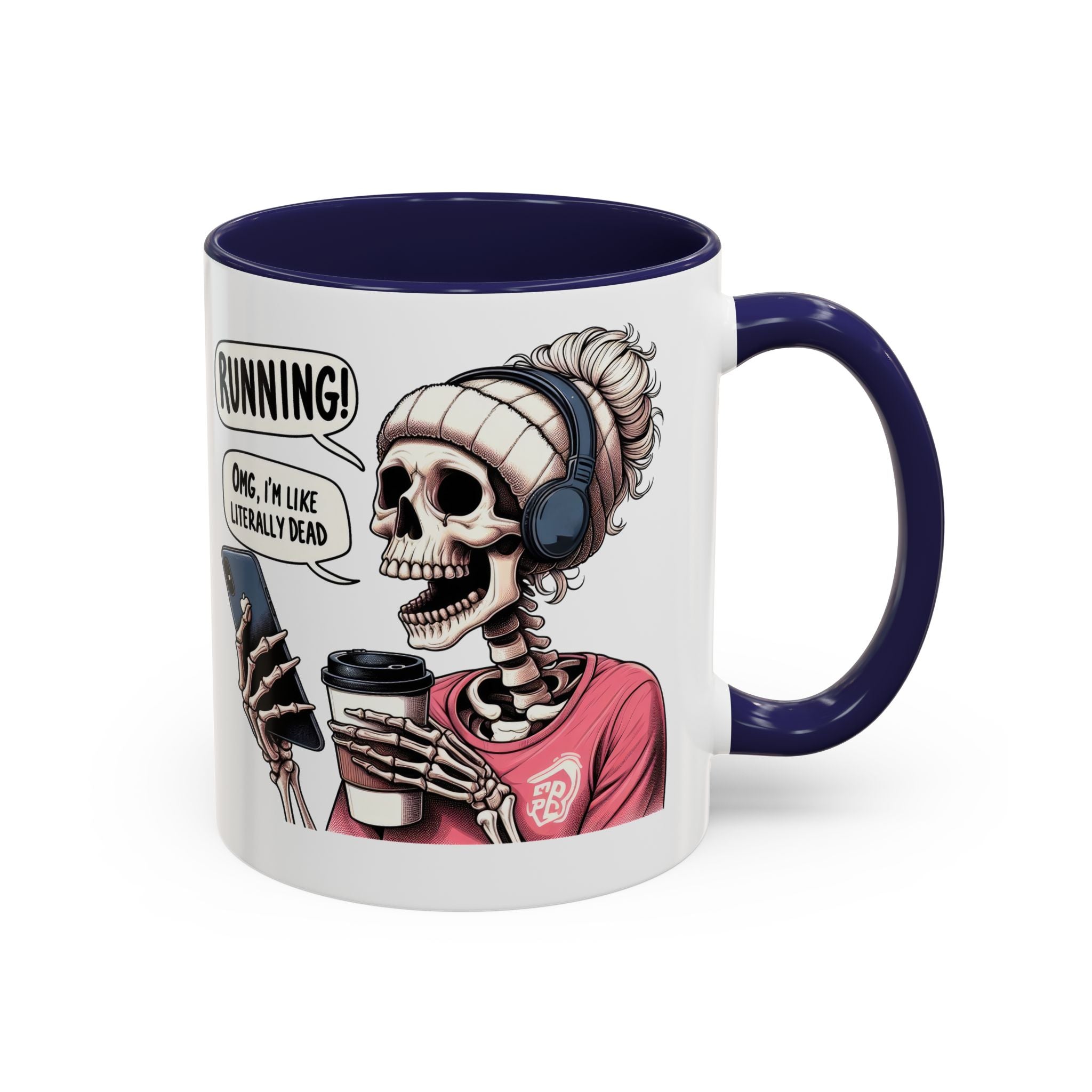 Running Skeleton Coffee Mug - Perfect for Fitness Lovers, Halloween Decor, Gift for Runners, Funny Tea Cup, Workout Enthusiast