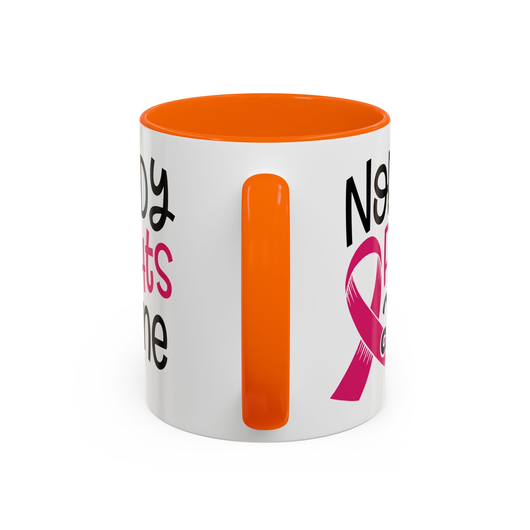 Inspirational Coffee Mug for Support - 'Nobody Fights Alone' | Breast Cancer Awareness Gift, Motivational Mug, Friendship Gift, Self-Care