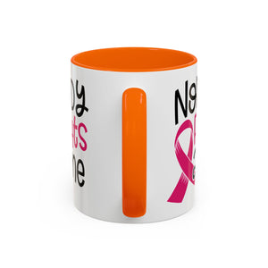 Inspirational Coffee Mug for Support - 'Nobody Fights Alone' | Breast Cancer Awareness Gift, Motivational Mug, Friendship Gift, Self-Care