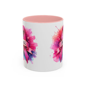 cancer awareness Inspirational Coffee Mug, Healing Ribbon Mug, Gift for Cancer Survivors, Motivational Drinkware, Support