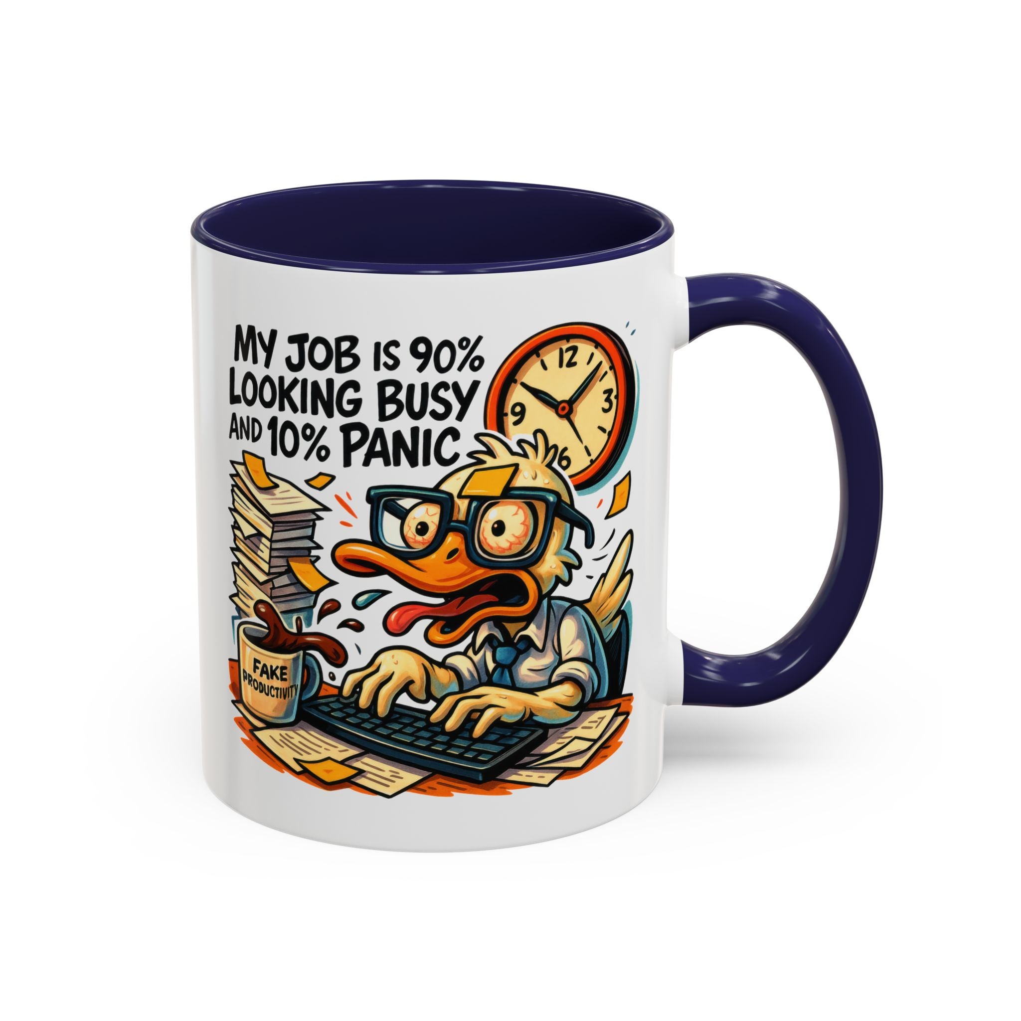 Funny Office Duck Coffee Mug | Perfect Gift for Office Workers, Desk Jokes, Humor, Funny Barista Mug, Creative Gift Idea