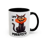 Purrfect Cat Accent Coffee Mug, Cat Lover Gift, Funny Drinkware, Cute Kitchen Accessory, Pet Owner Mug, Unique Gift Idea