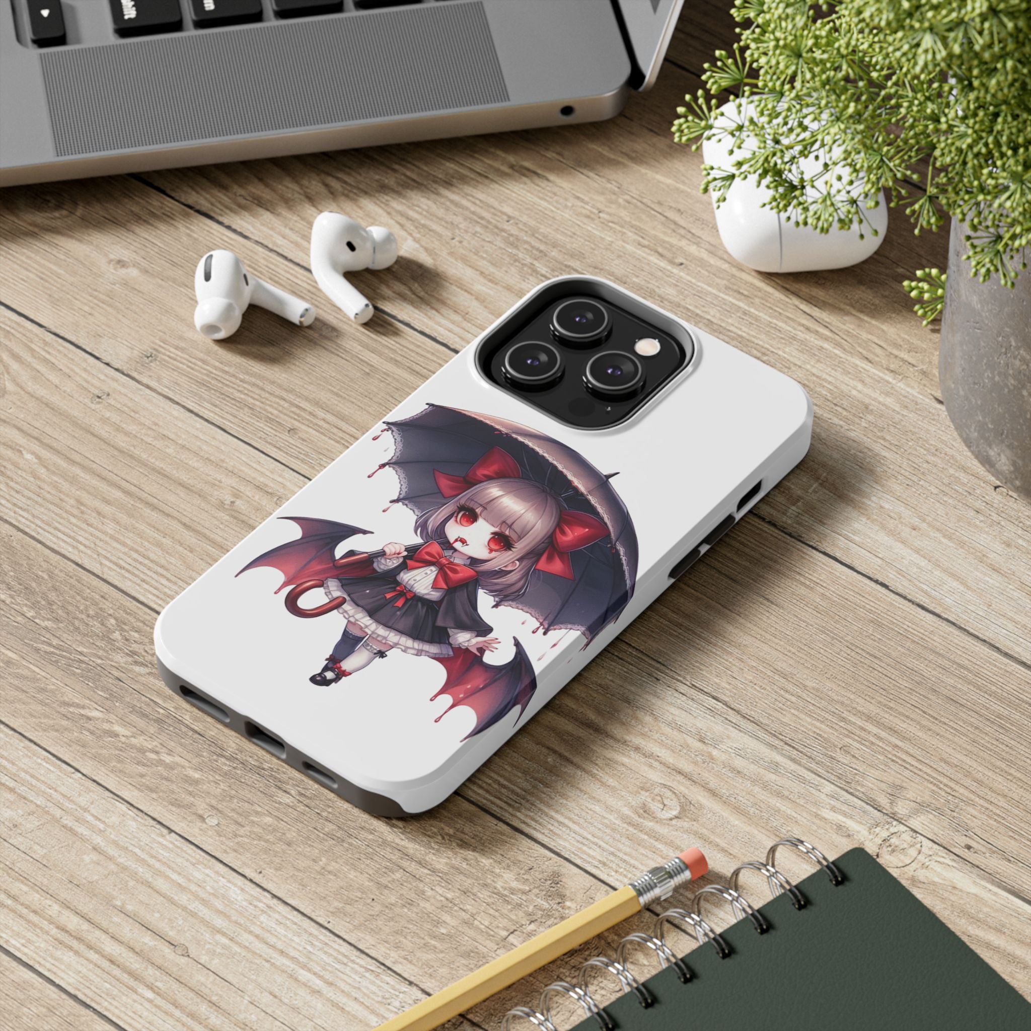 vampire girl horror art Tough Phone Cases