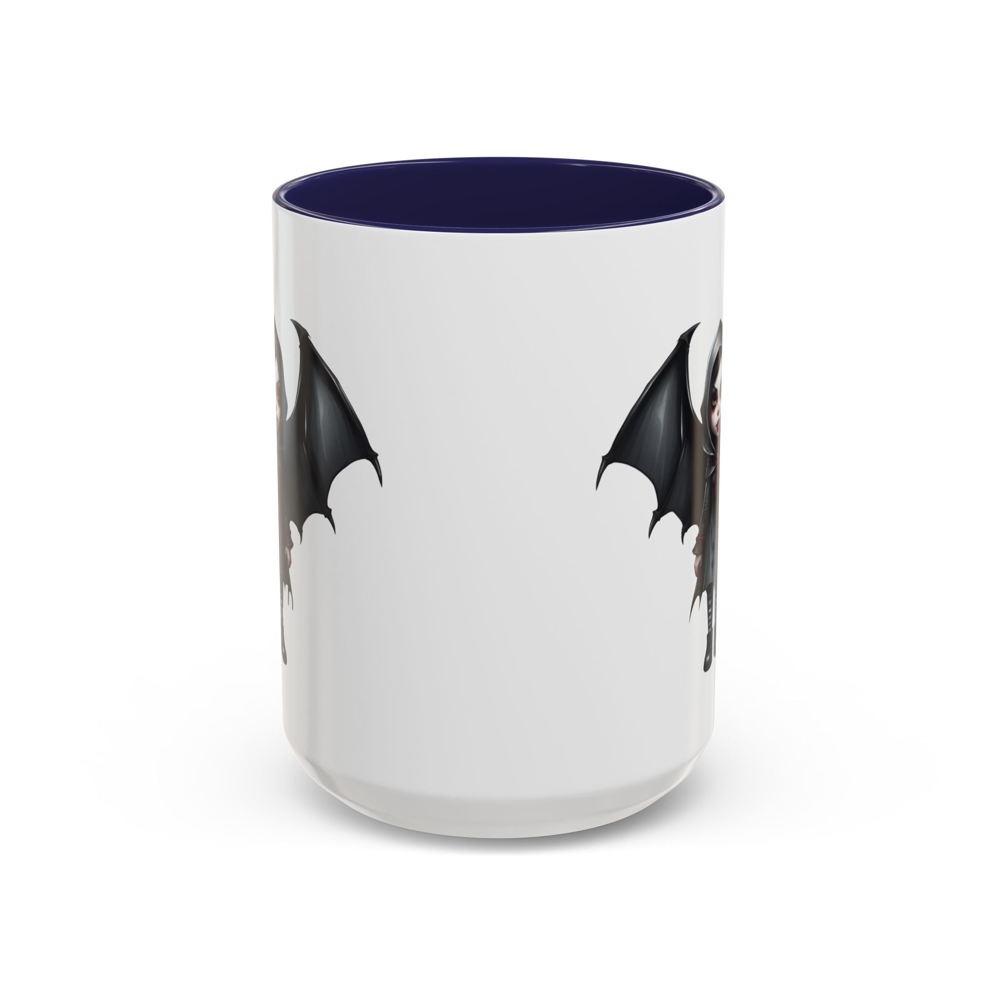 gothic vampire girl with wings horror art Accent Coffee Mug (11, 15oz) vamp14