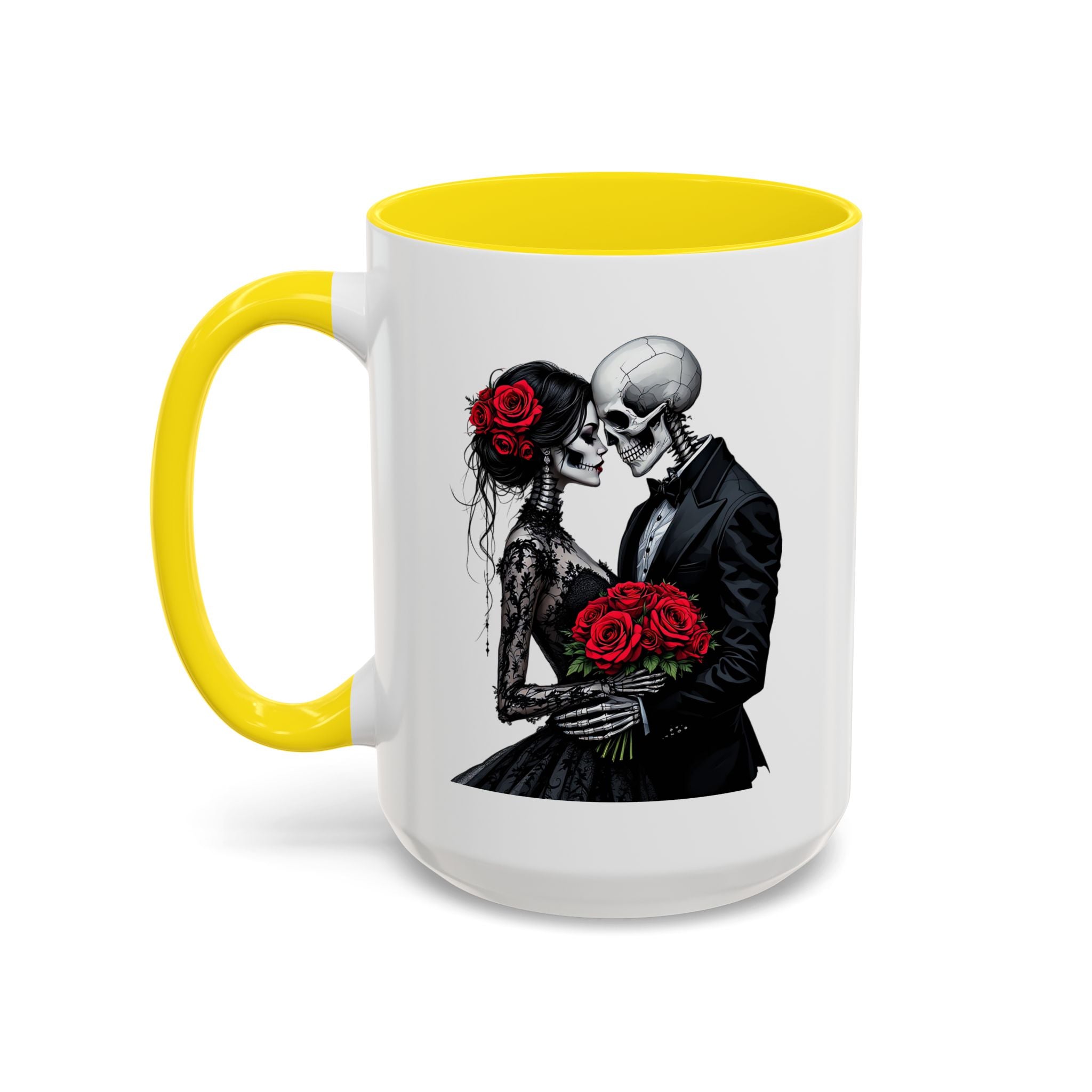 Romantic Skeleton Coffee Mug, Skull Love Mug, Gothic Gift, Halloween Decor, Couple Mug, Unique Coffee Cup