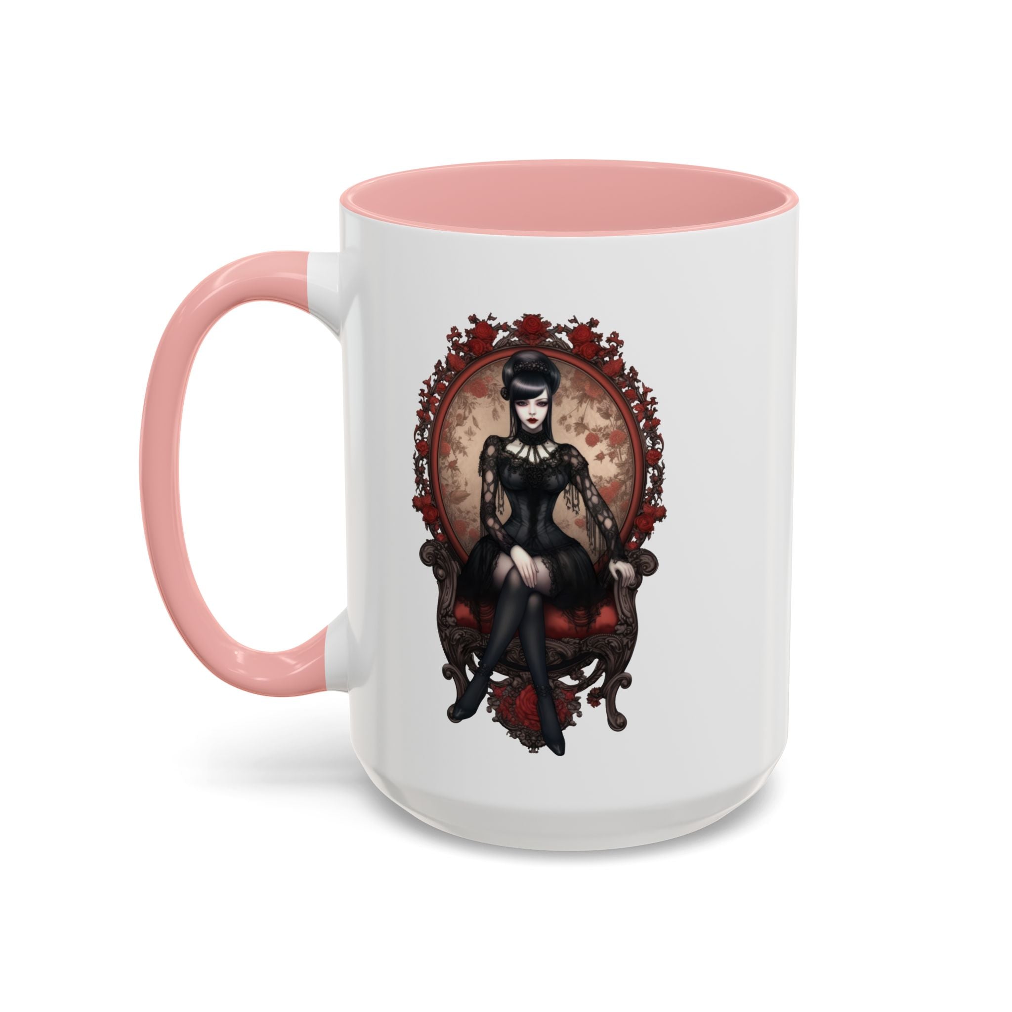 Gothic Elegance Coffee Mug - Unique Black Accent Mug for Witchy Vibes, Perfect Gift for Halloween, Goth Decor, Coffee Lovers, & Spooky