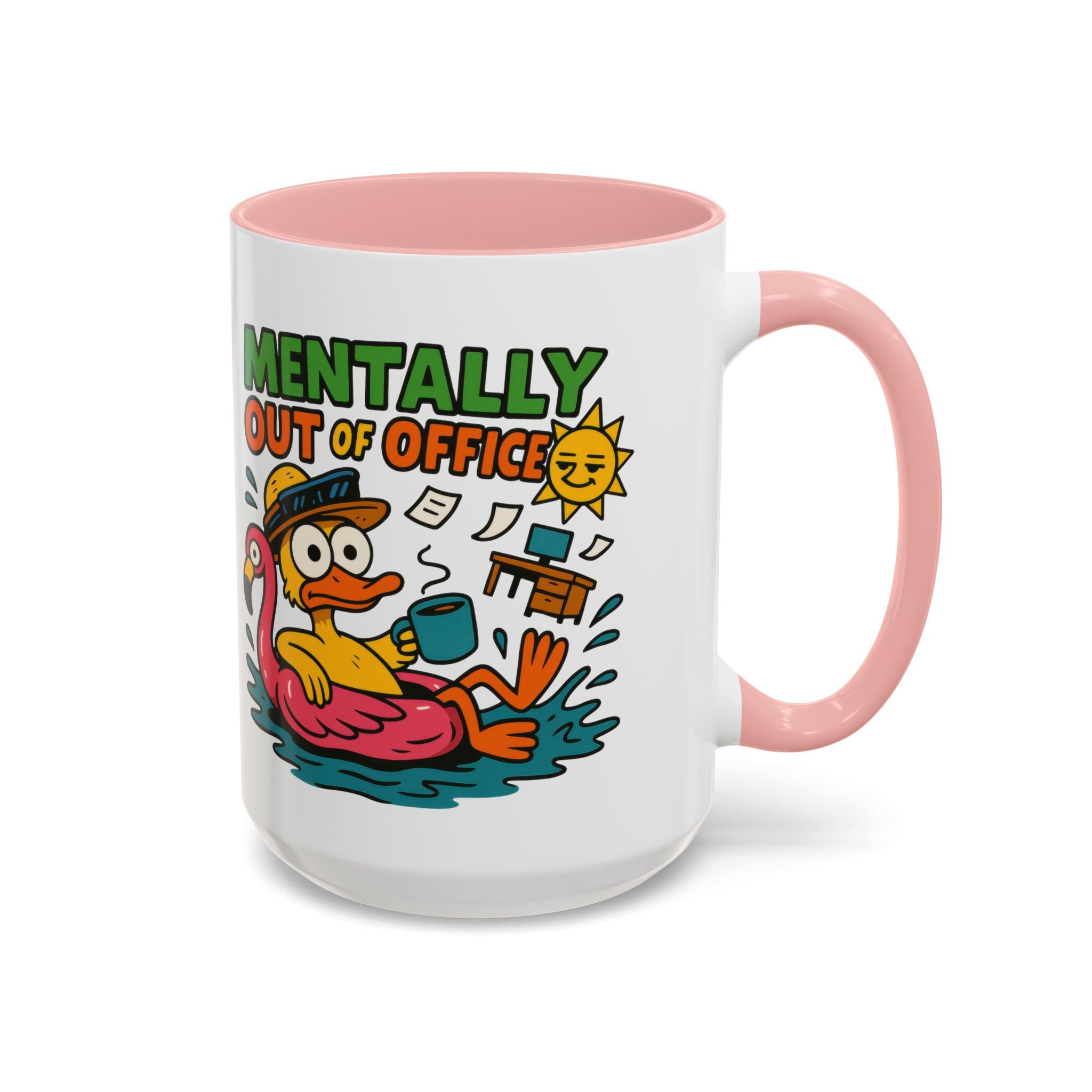 Fun Summer Coffee Mug, Quirky Gift for Beach Lovers, Office Humor Mug, Relaxation, Vacation, Cute Animal Design