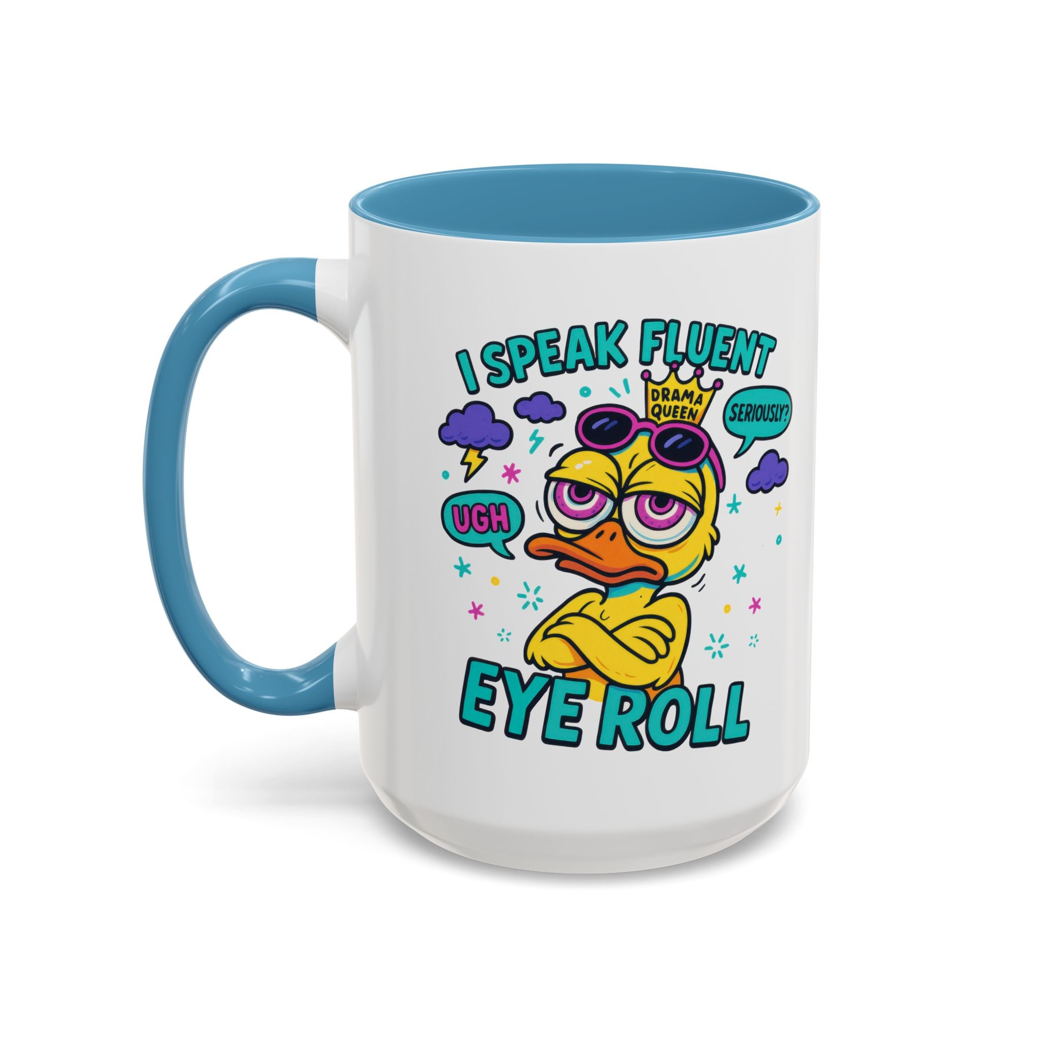 attitude Sassy Eye Roll Coffee Mug,  for Coffee Lovers, Gift for Friends, Quirky Tea Mug, Humor  Cute Kitchen Decor