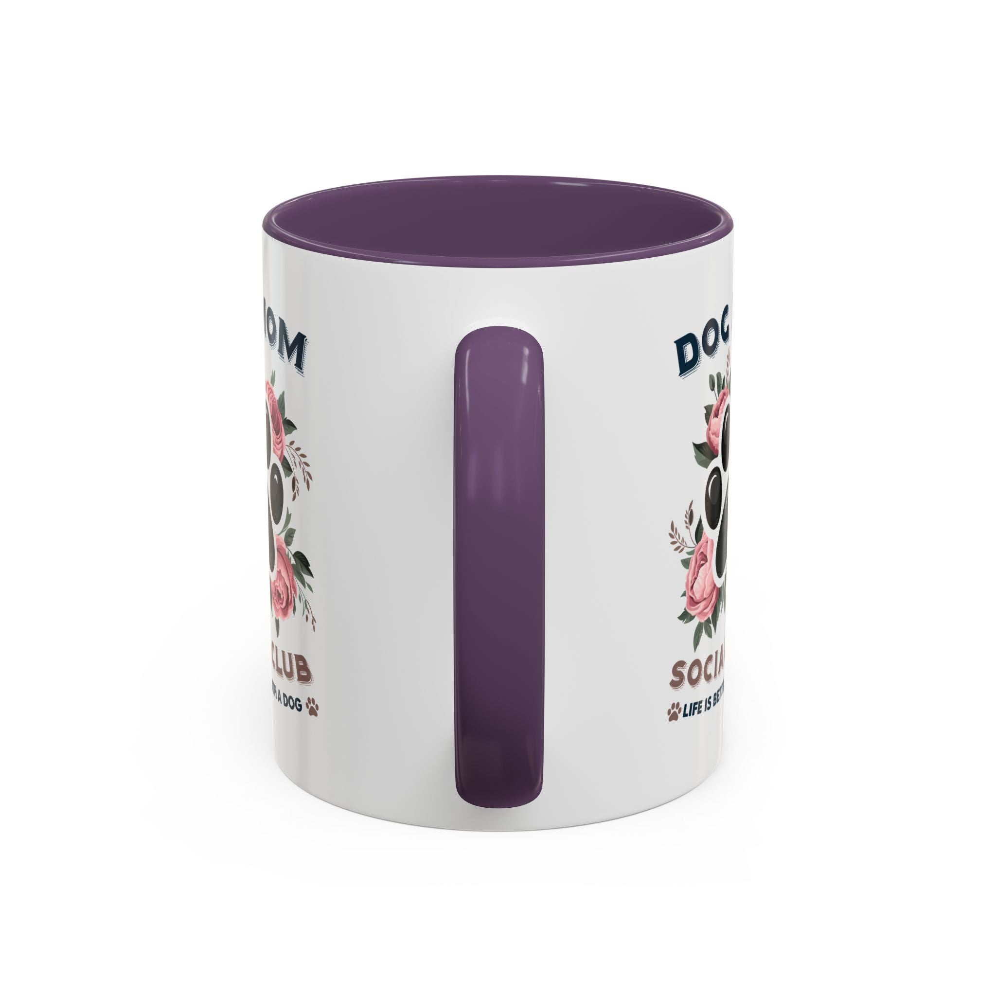 Dog Mom Coffee Mug - Life is Better with a Dog, Pet Lover Gift, Floral Paw Print Mug, Dog Mom Gift, Personalized Dog Mom Mug