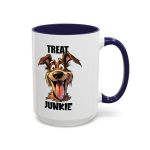 Funny Dog Lover Coffee Mug - Treat Junkie, Pet Gift, Animal Lover Cup, Dog Mom, Unique Mug for Dog Owners