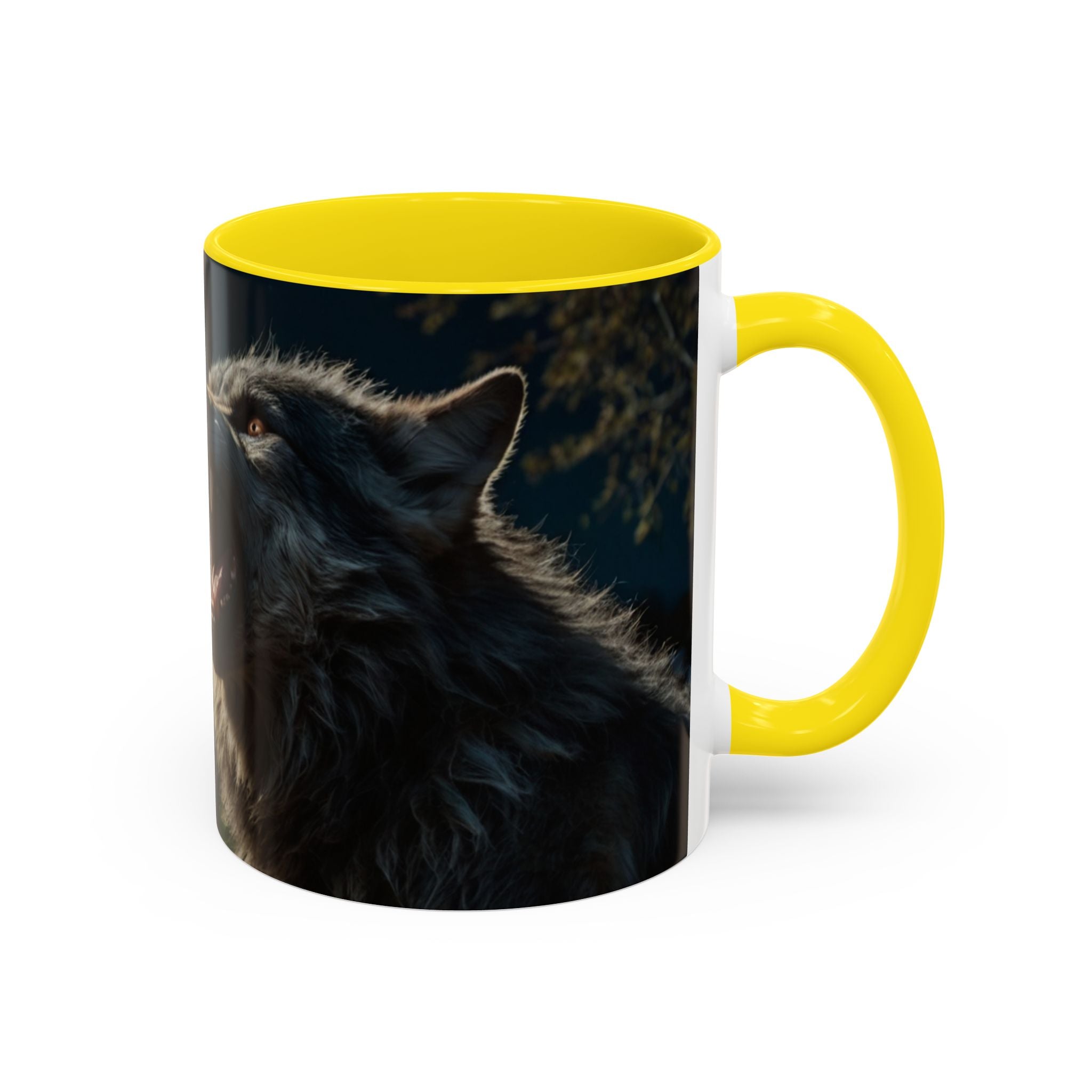 werewolf Howling Wolf Accent Coffee Mug – Gothic Cemetery Night Design (11/15oz) fantasy horror